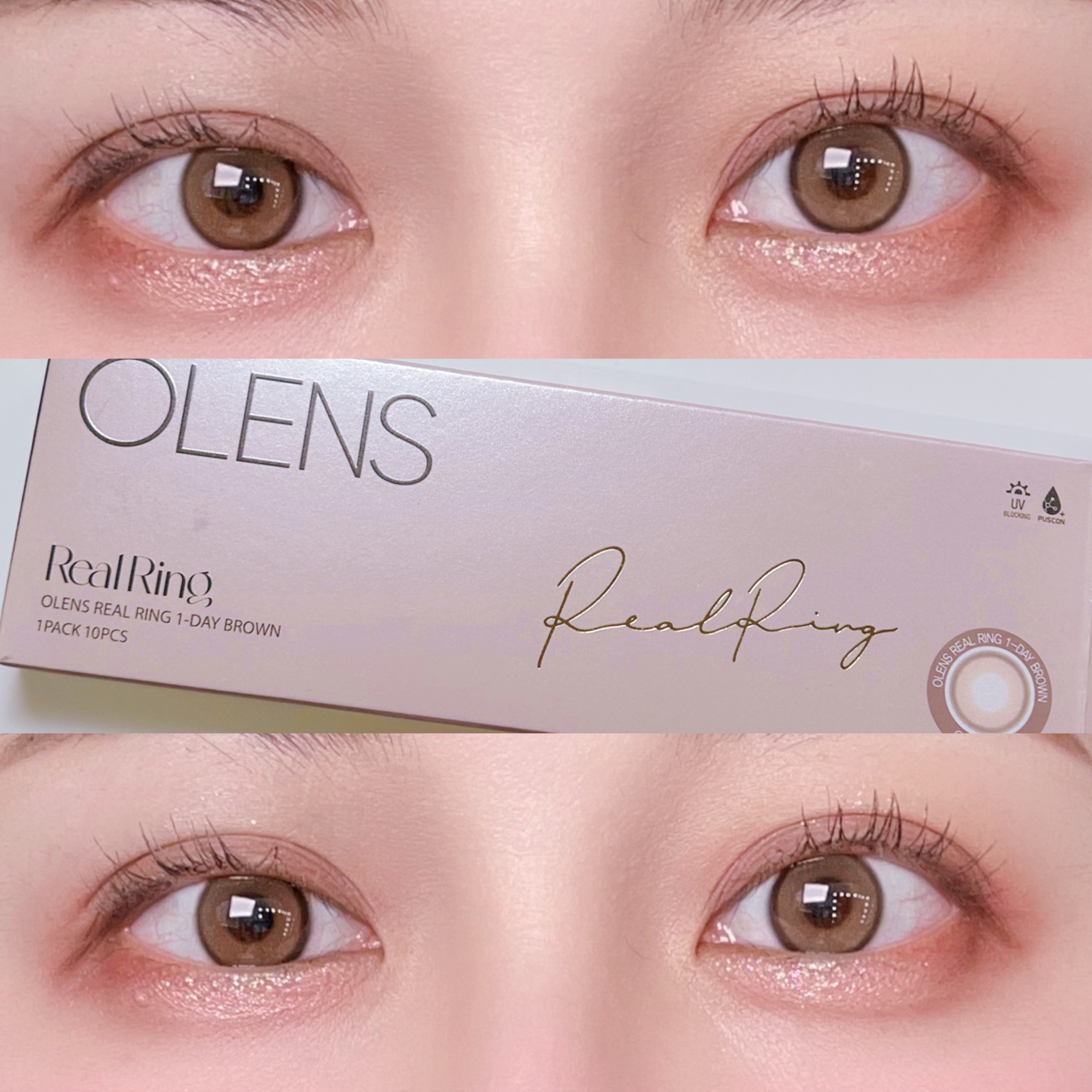 Real Ring 1day ブラウン/OLENS/ワンデー（１DAY）カラコンを使ったクチコミ（1枚目）