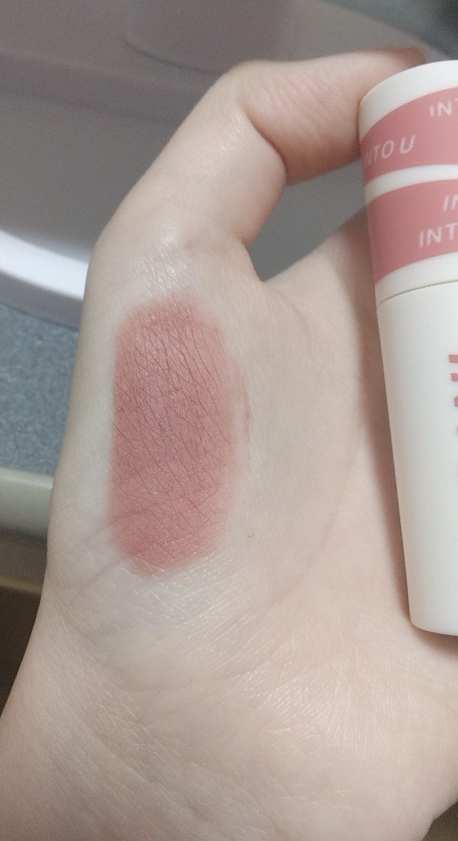 スーパーマットリップ＆チークマッド/INTO U/口紅を使ったクチコミ（2枚目）