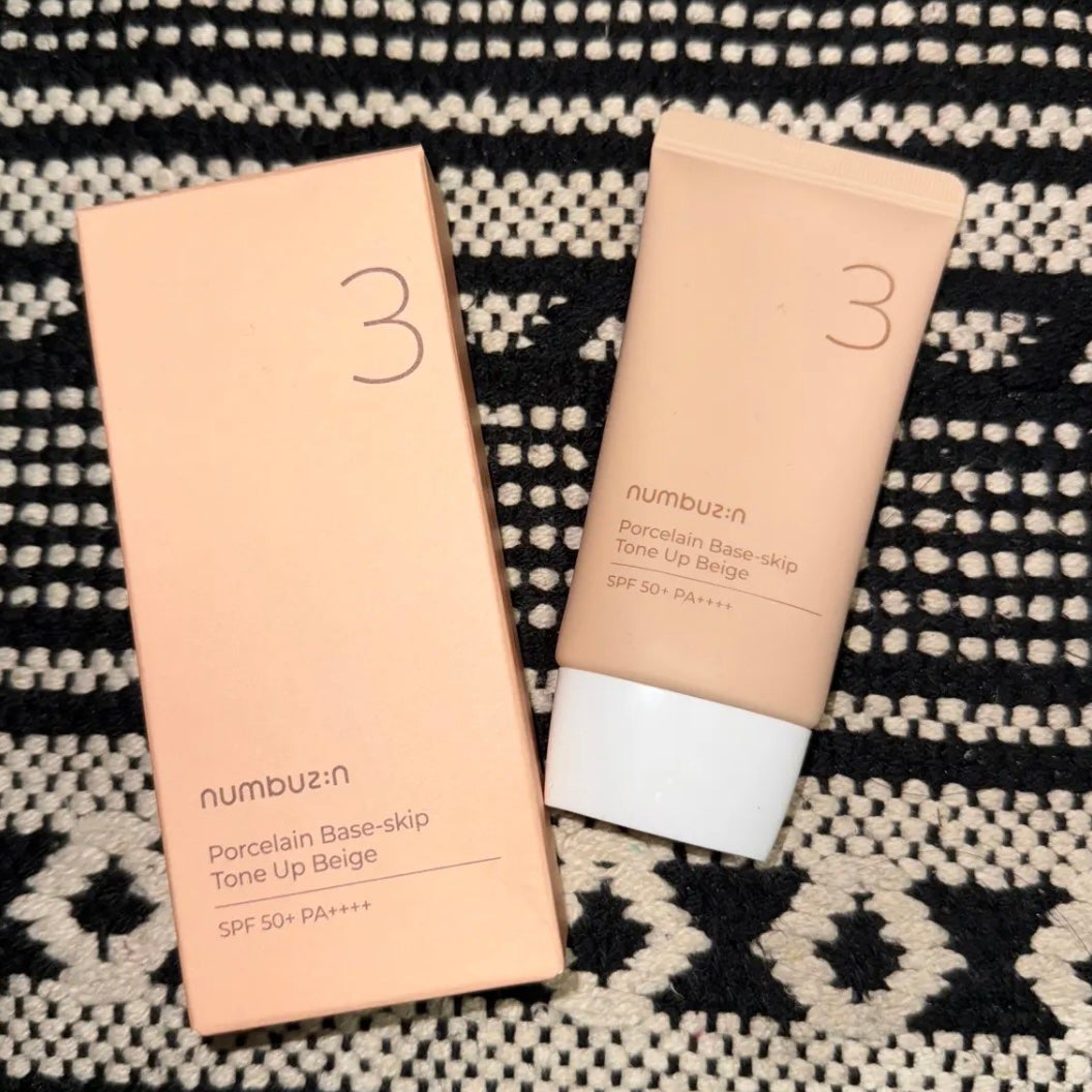 3番 ノーファンデ陶器肌トーンアップクリーム/numbuzin/化粧下地を使ったクチコミ(1枚目)