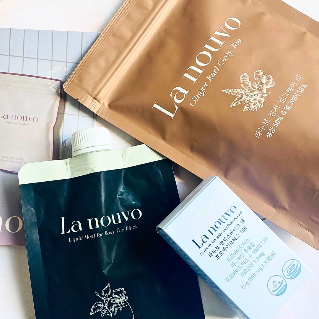 ラヌボ 韓国 美容プロテイン シェイク 黒ごま味/La nouvo/その他プロテインを使ったクチコミ（1枚目）
