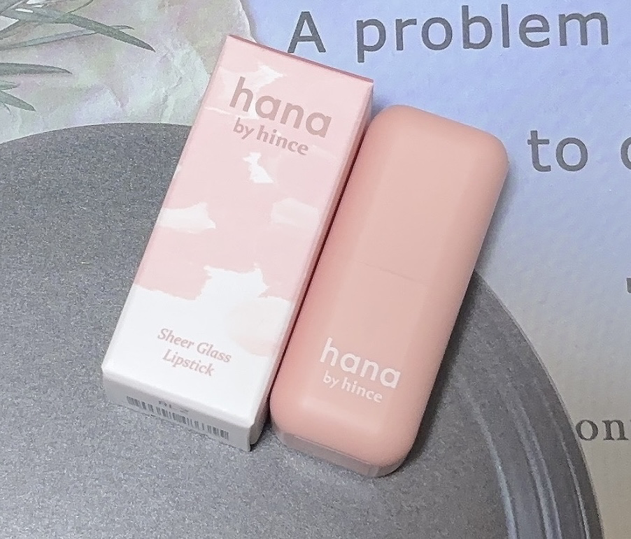 シアーグラスリップスティック 01 モモ/hana by hince/口紅を使ったクチコミ（2枚目）