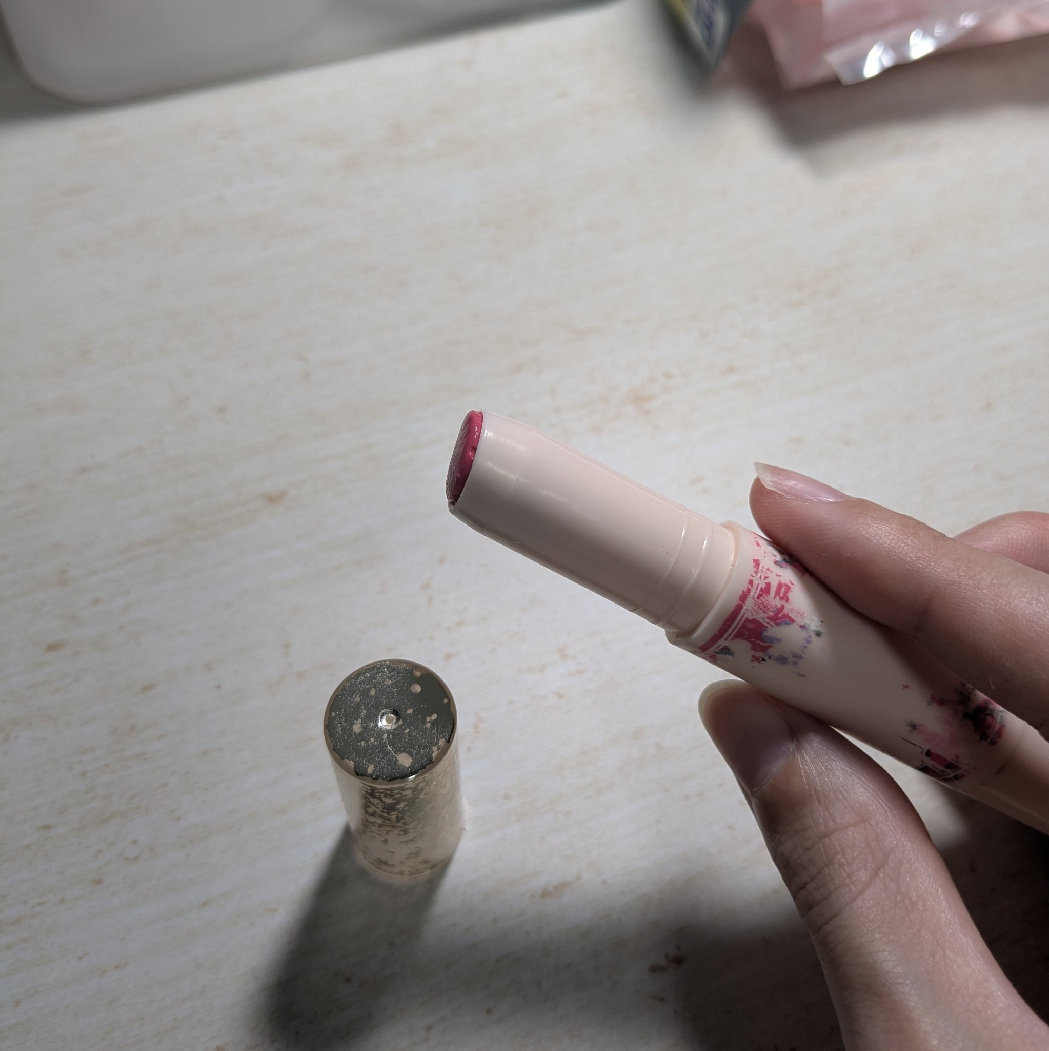 ステイオンバームルージュ 08 ジューシーピオニー/キャンメイク/口紅を使ったクチコミ（2枚目）