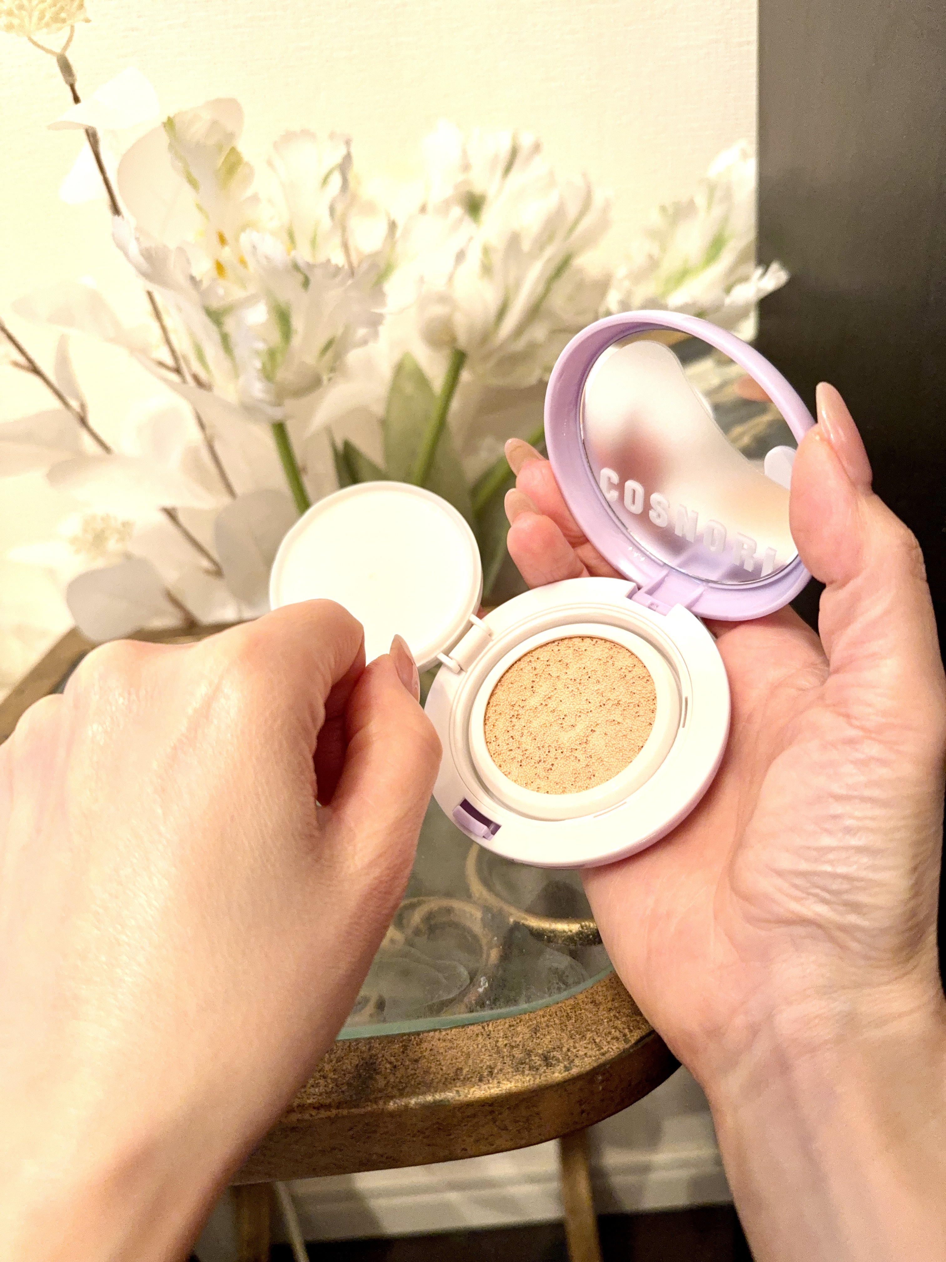 パンテノールバリアクッション/COSNORI/クッションファンデーションを使ったクチコミ（1枚目）