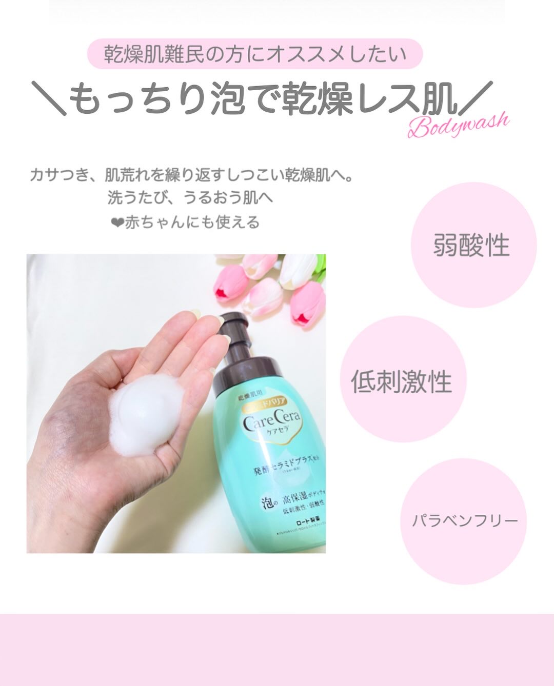 泡の高保湿ボディウォッシュ/ケアセラ/ボディソープを使ったクチコミ（3枚目）