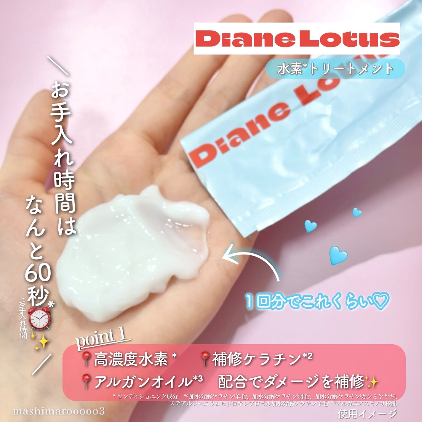 ロータス 水素トリートメント ティー&シトラスの香り/ダイアン/洗い流すヘアトリートメントを使ったクチコミ(3枚目)