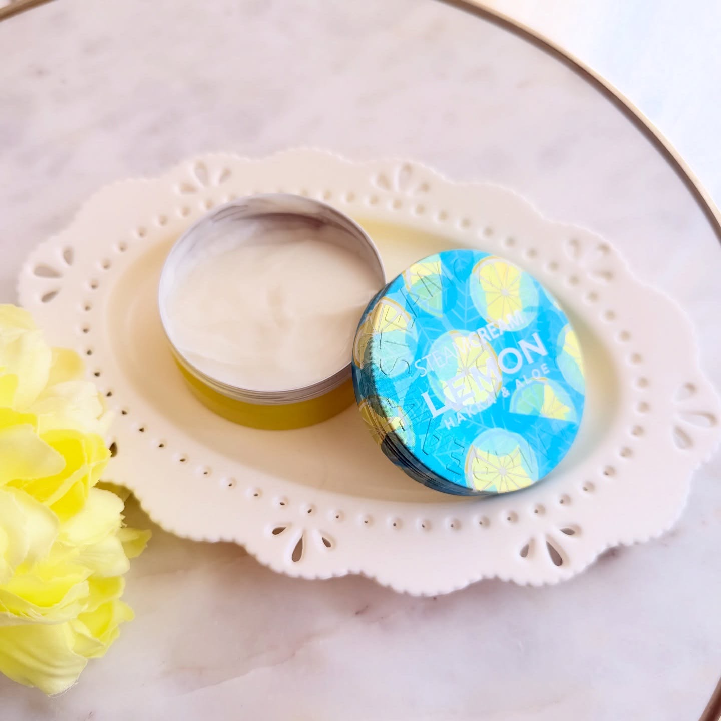 スチームクリーム ハッカ＆アロエ レモン/STEAMCREAM/ボディクリームを使ったクチコミ（2枚目）