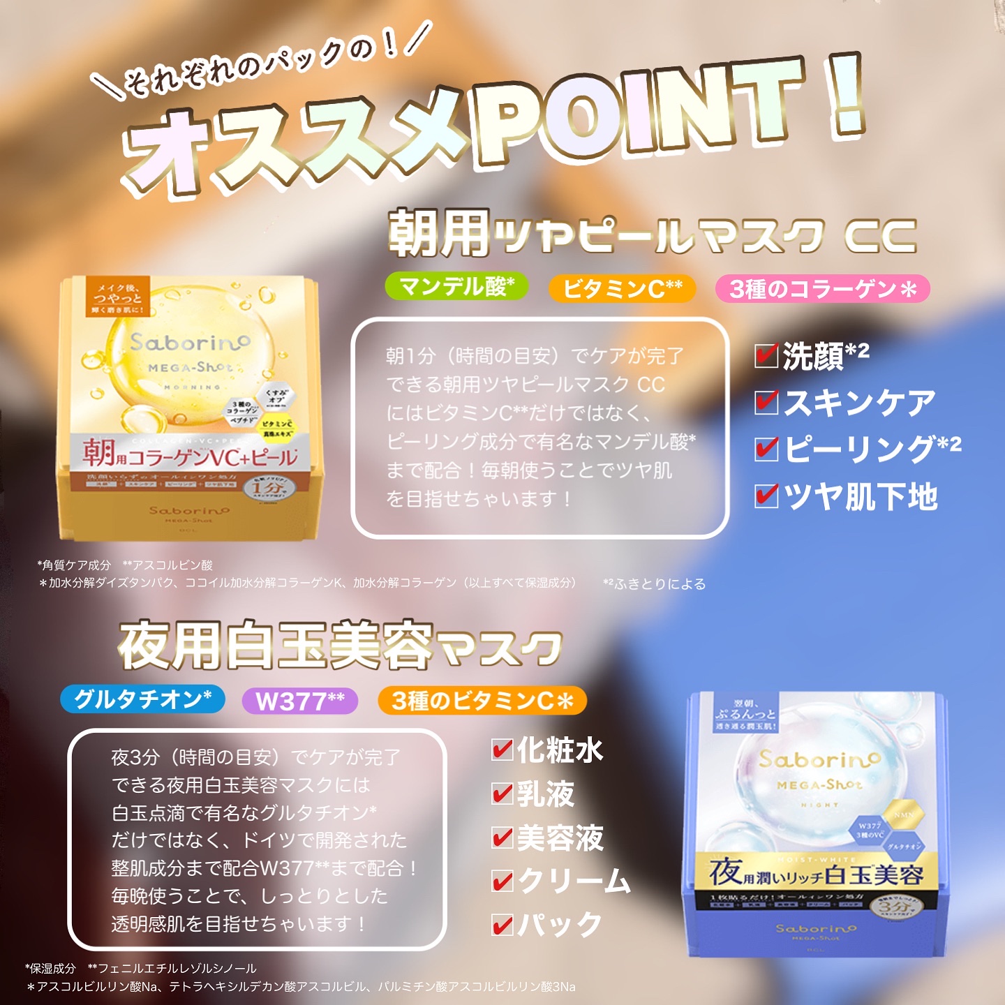 サボリーノ メガショット 夜用白玉美容マスク/サボリーノ/シートマスク・パックを使ったクチコミ（2枚目）