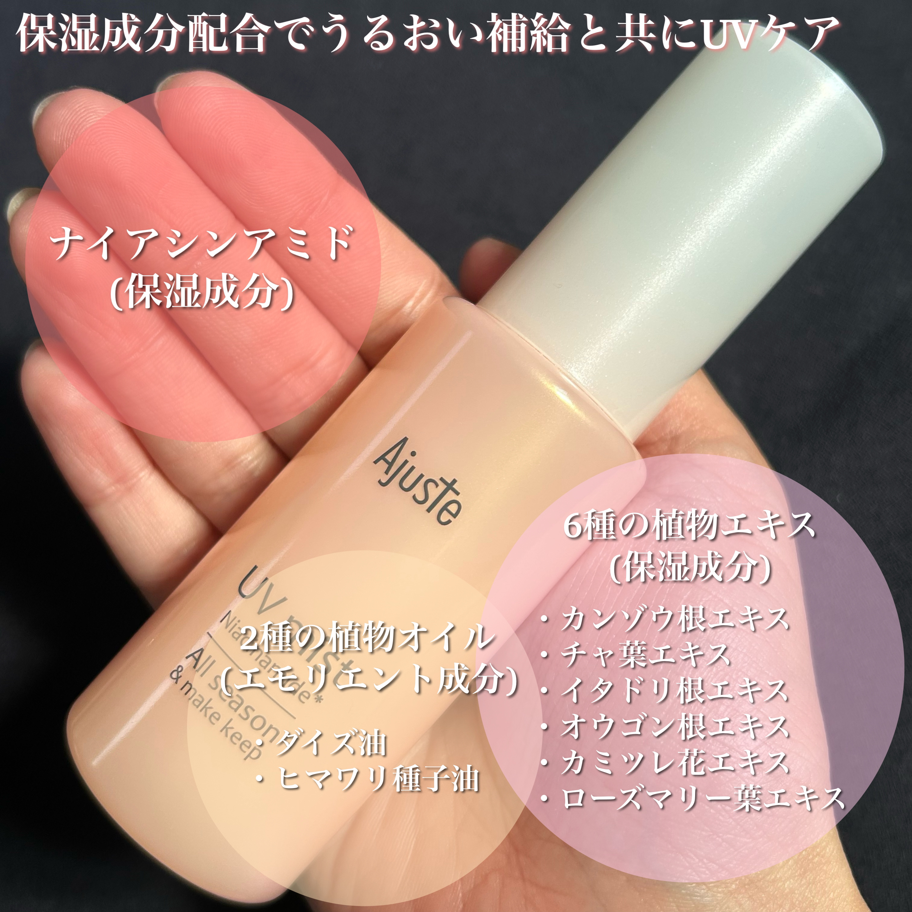 アジャステ ナイアシンアミド配合 オールシーズンUVミスト/Ajuste(アジャステ)/日焼け止めミスト・スプレーを使ったクチコミ（2枚目）