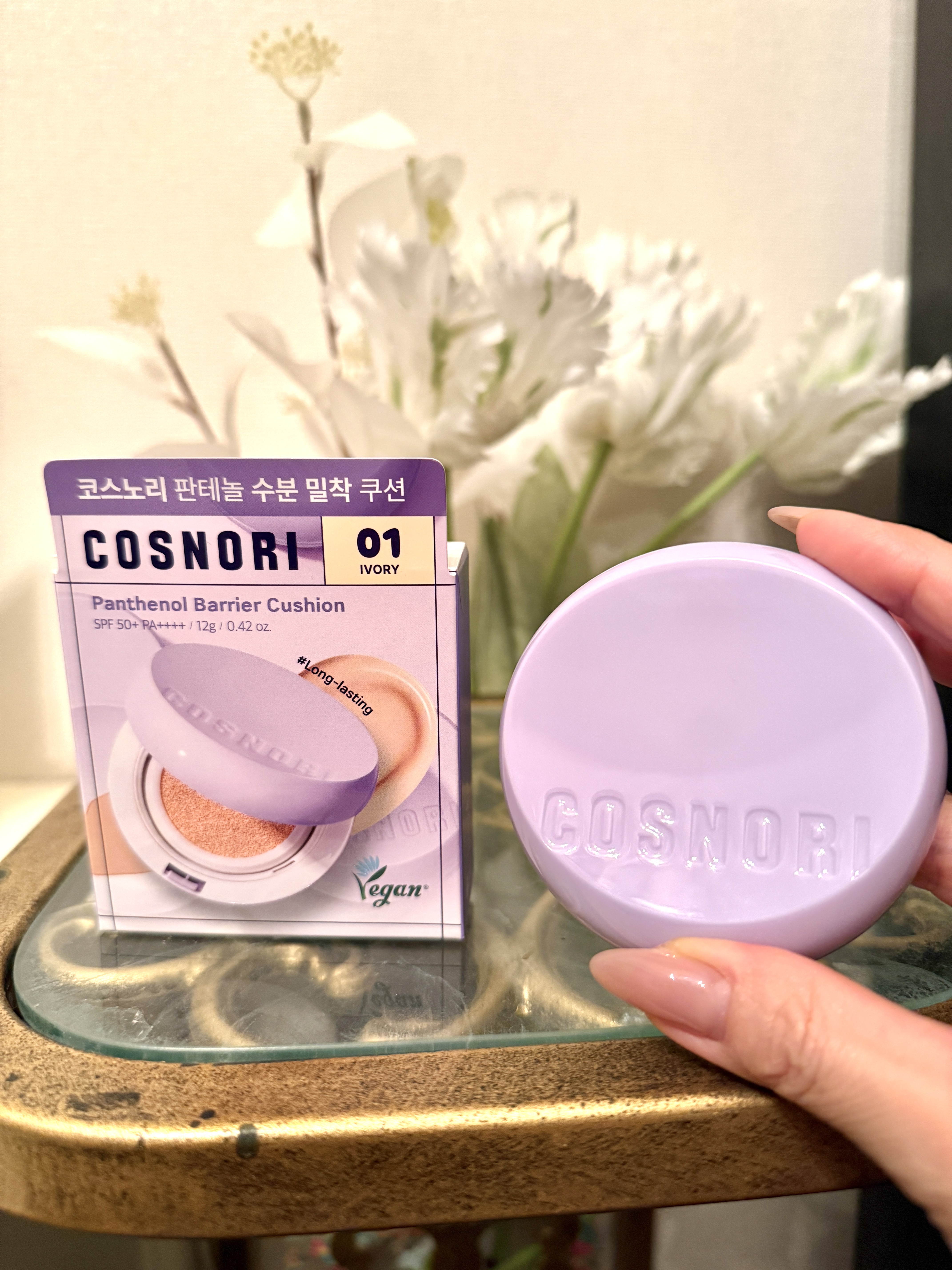 パンテノールバリアクッション/COSNORI/クッションファンデーションを使ったクチコミ（2枚目）