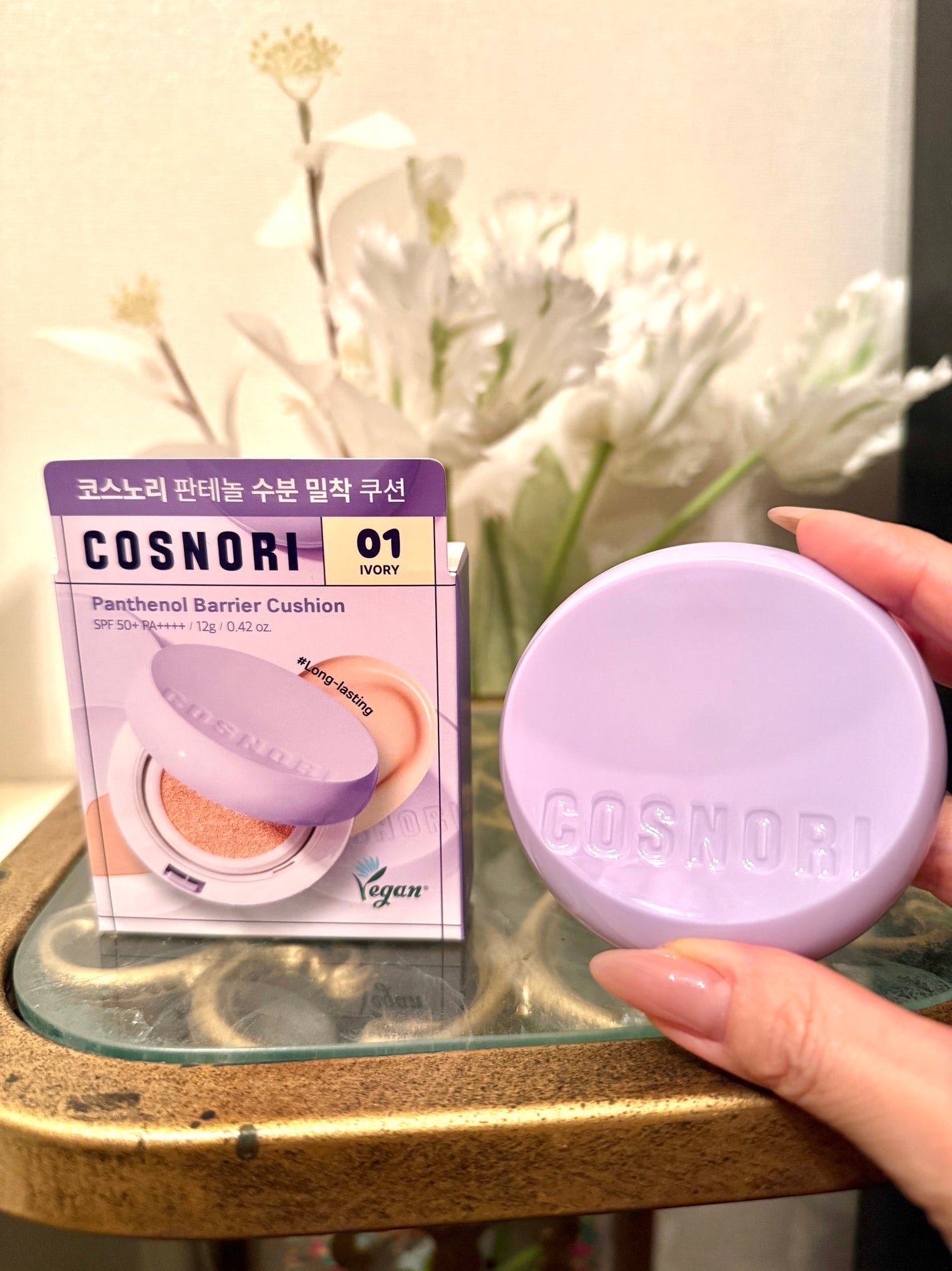 パンテノールバリアクッション/COSNORI/クッションファンデーションを使ったクチコミ(2枚目)