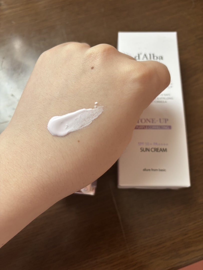 ダルバ ウォータフル トーンアップ サンクリーム(パープル)/ダルバ/日焼け止めクリームを使ったクチコミ（3枚目）