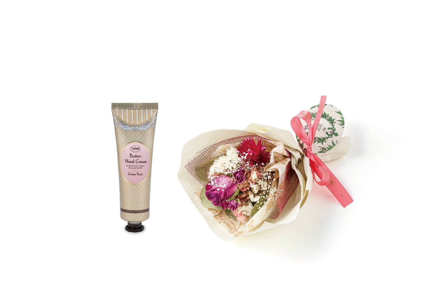 SABON バターハンドクリーム＆フラワーブーケ グリーン・ローズ