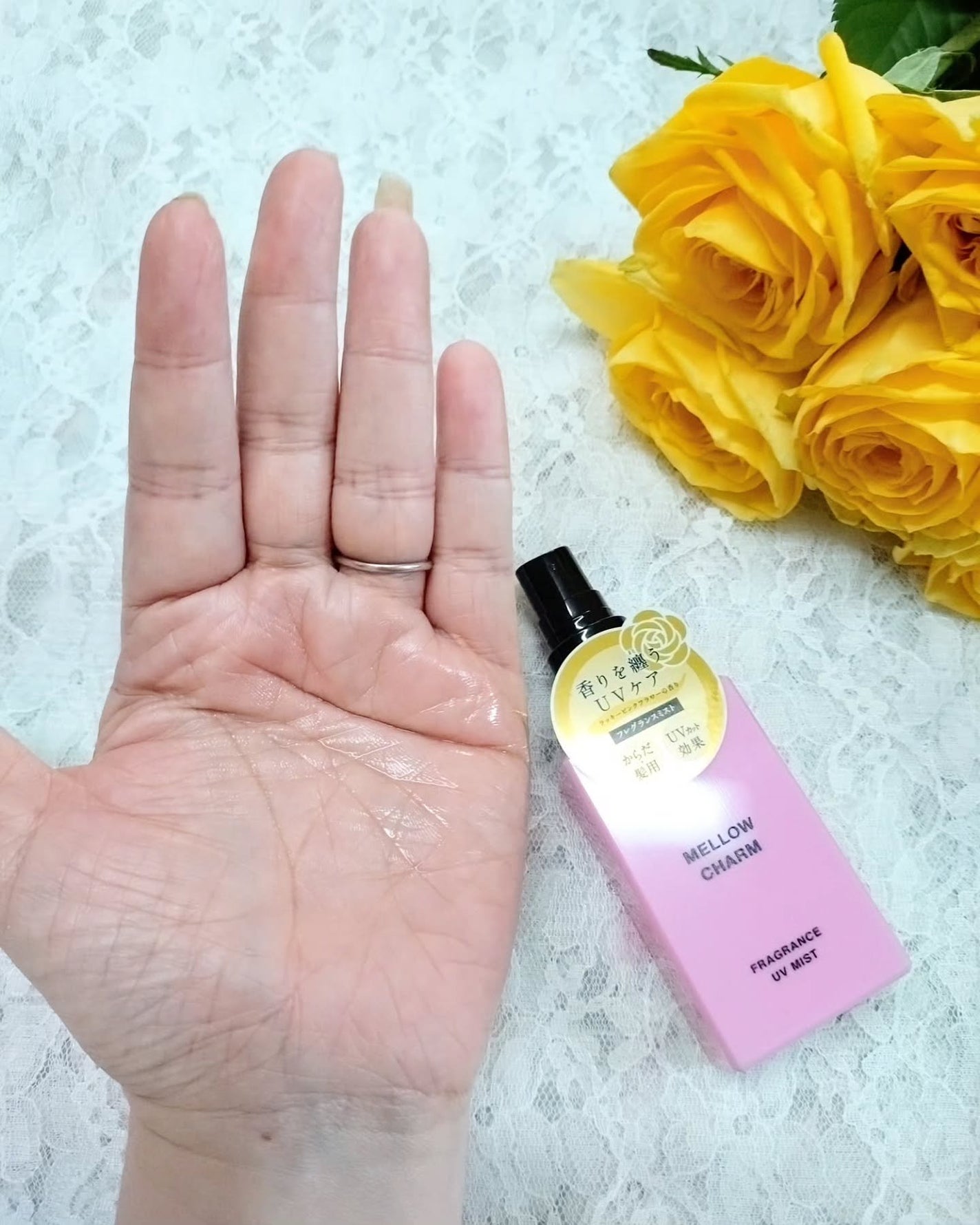 メロウチャーム フレグランスUVミスト ラッキーピンクフラワー/MELLOW CHARM/香水(その他)を使ったクチコミ(2枚目)