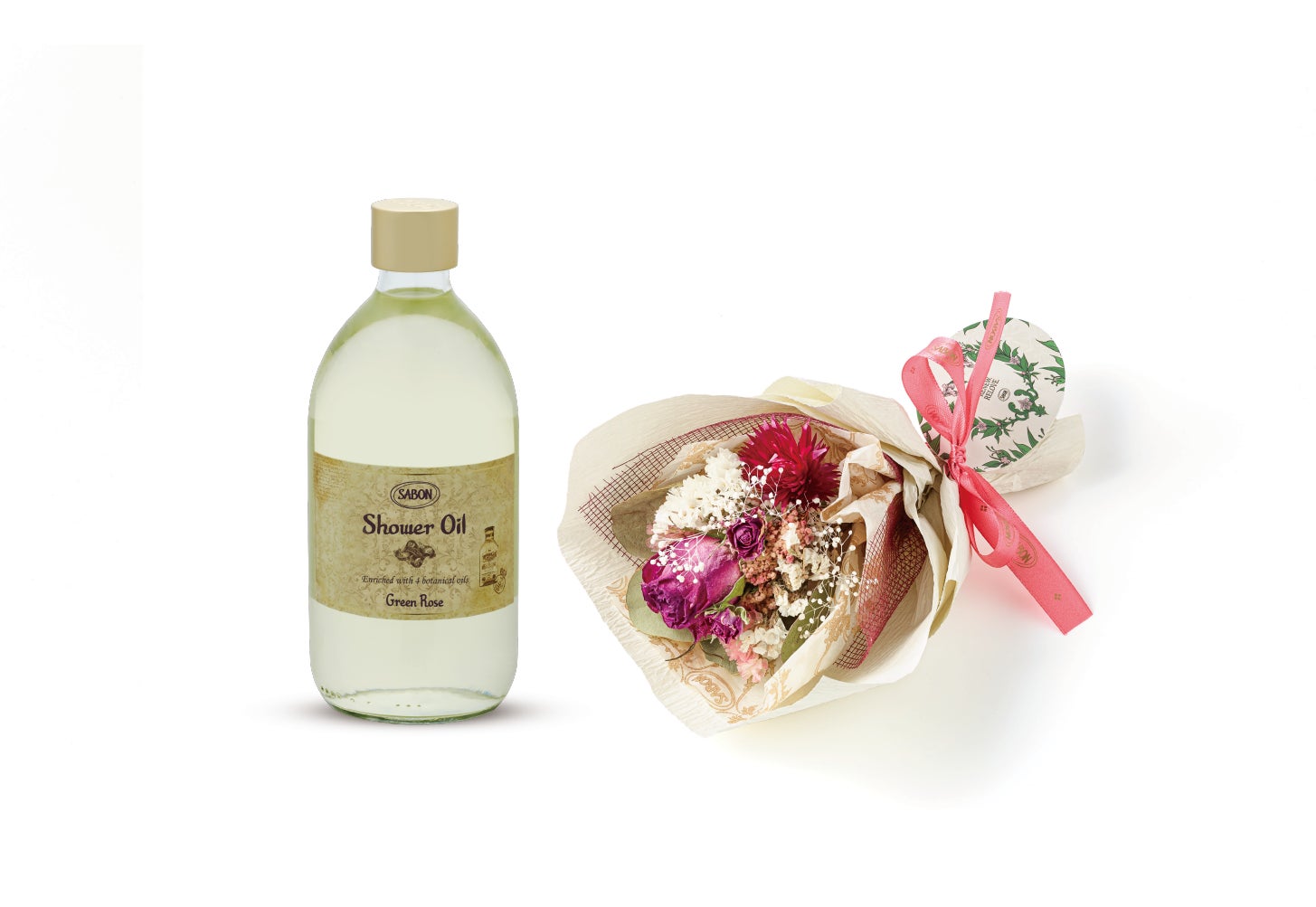 SABON シャワーオイル＆フラワーブーケ グリーン・ローズ