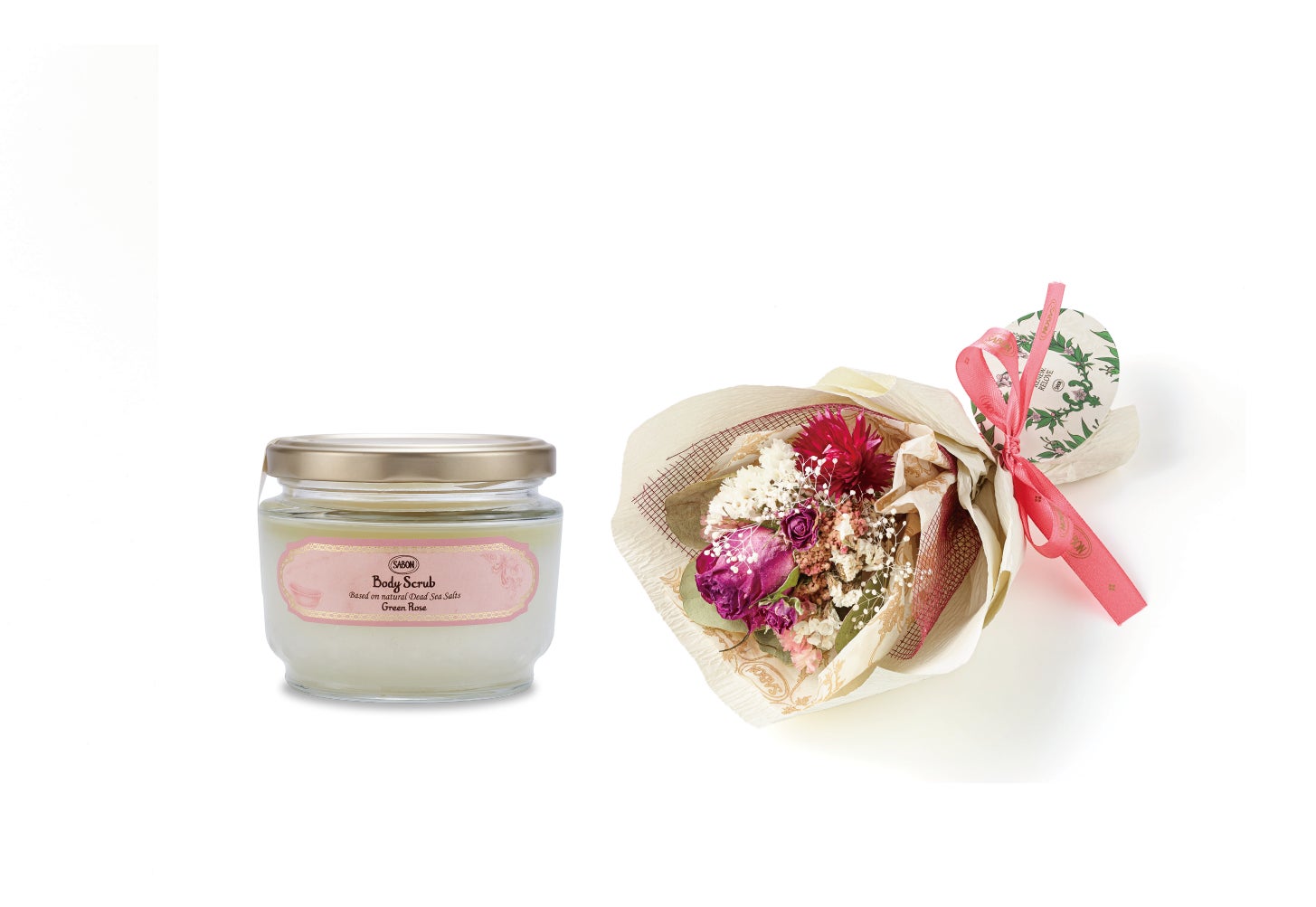 SABON ボディスクラブ＆フラワーブーケ グリーン・ローズ