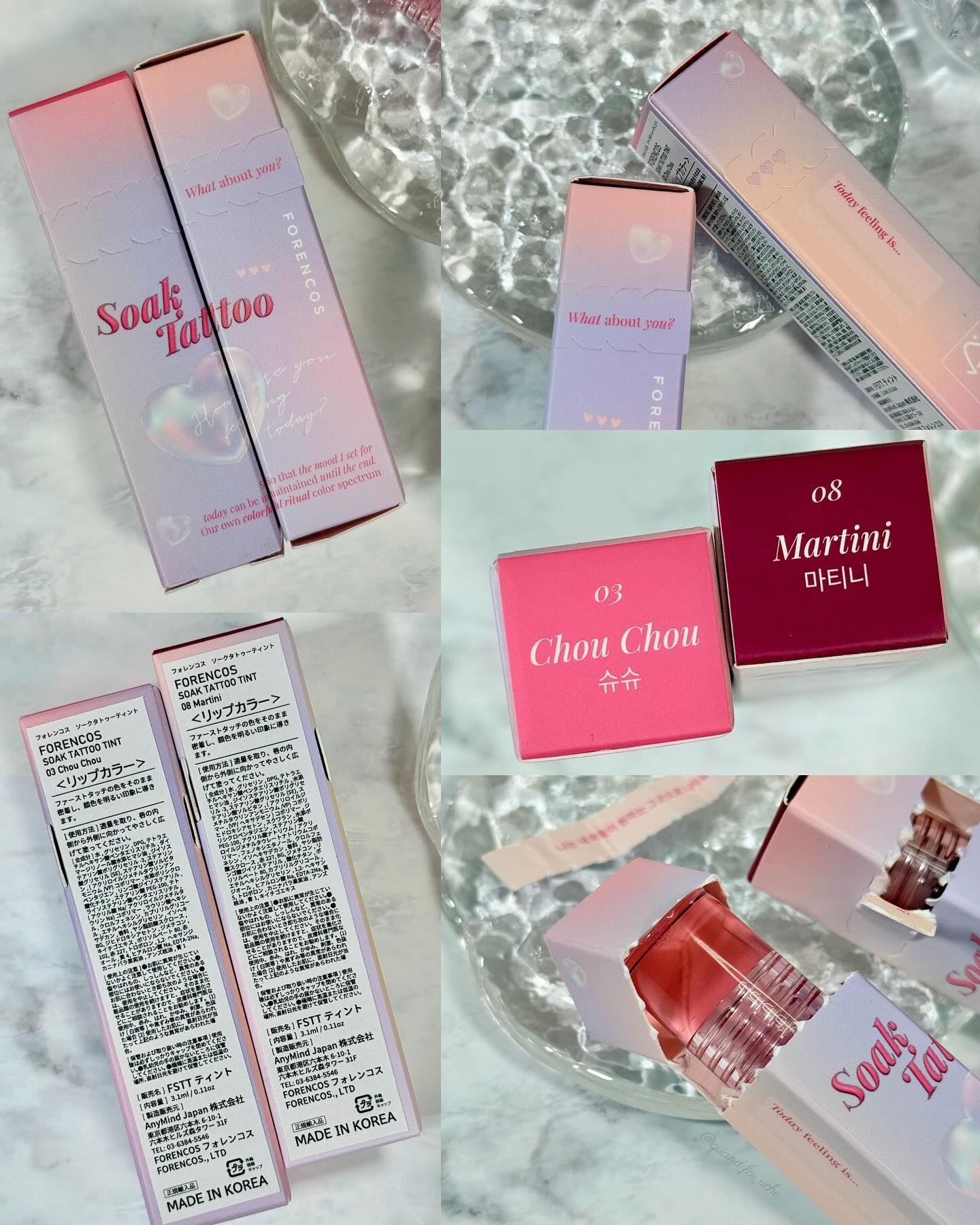 Soak Tattoo Tint 03 シュシュ/フォレンコス/リップグロスを使ったクチコミ（2枚目）