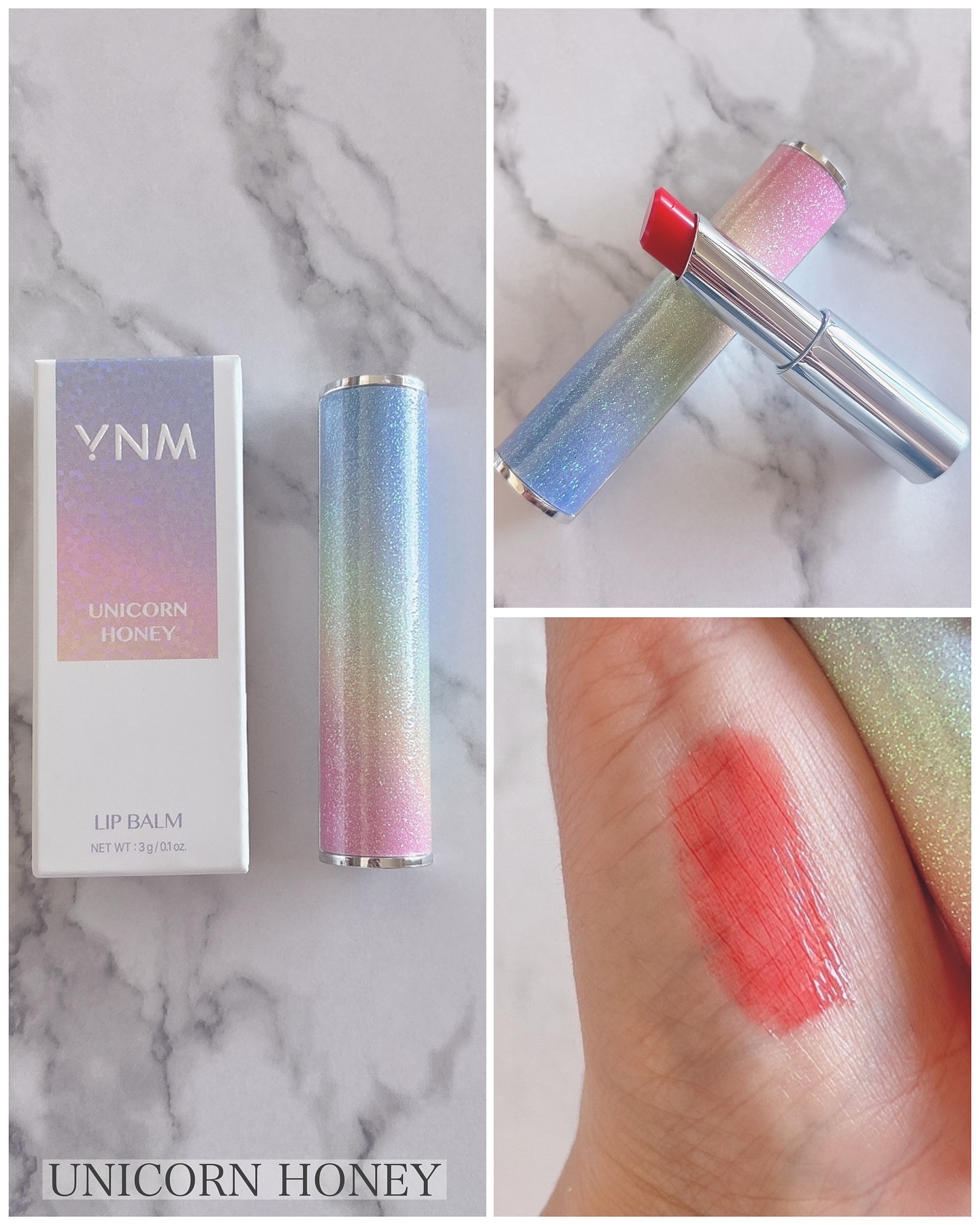 YNM YNM  レインボーハニーリップバームのクチコミ「KINA さんの
プレゼントキャンペーンで頂きました💖

＼宝石みたいな YNMリップ／
【H.....」（2枚目）
