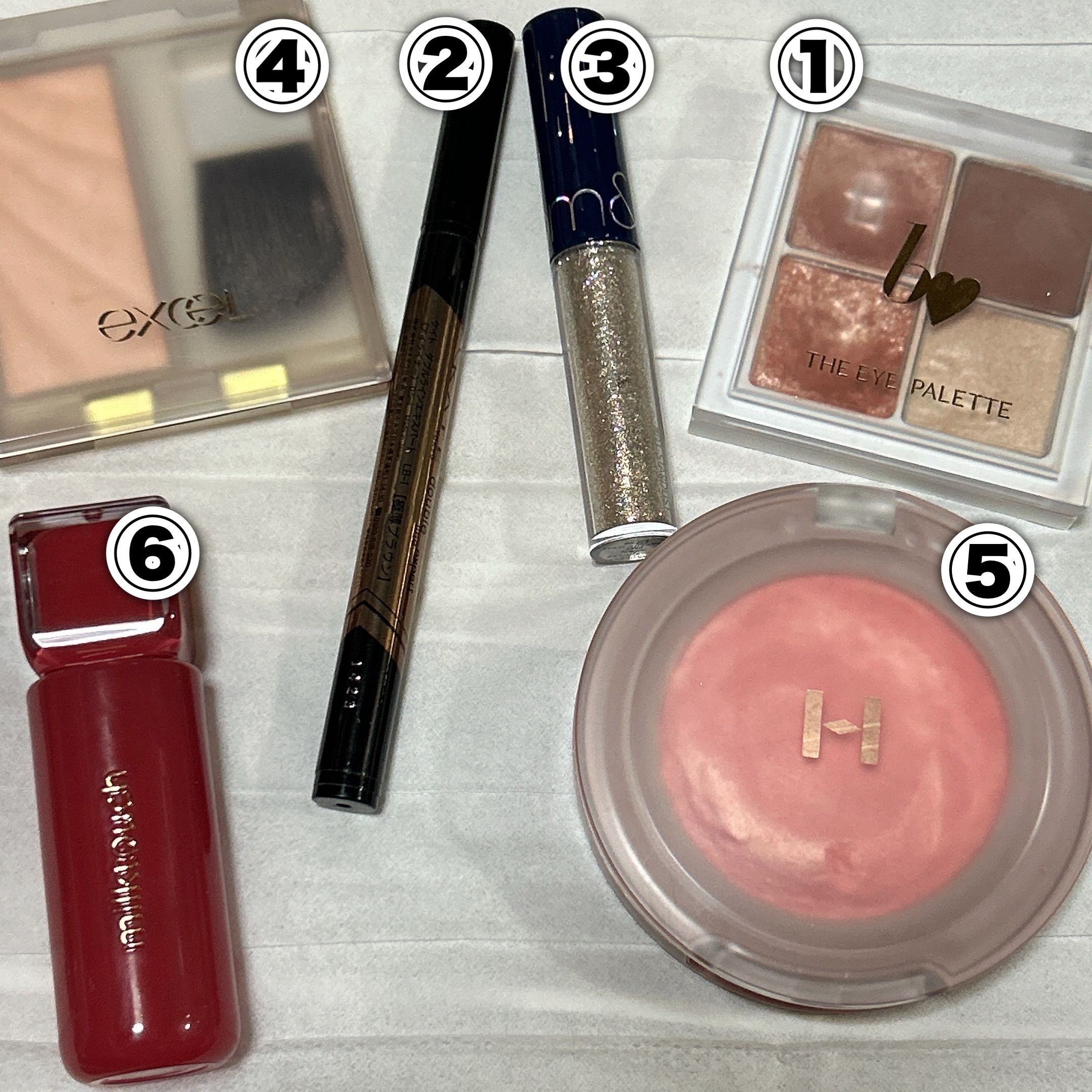 ドレープド シマーグロウ/excel/パウダーハイライトを使ったクチコミ（2枚目）