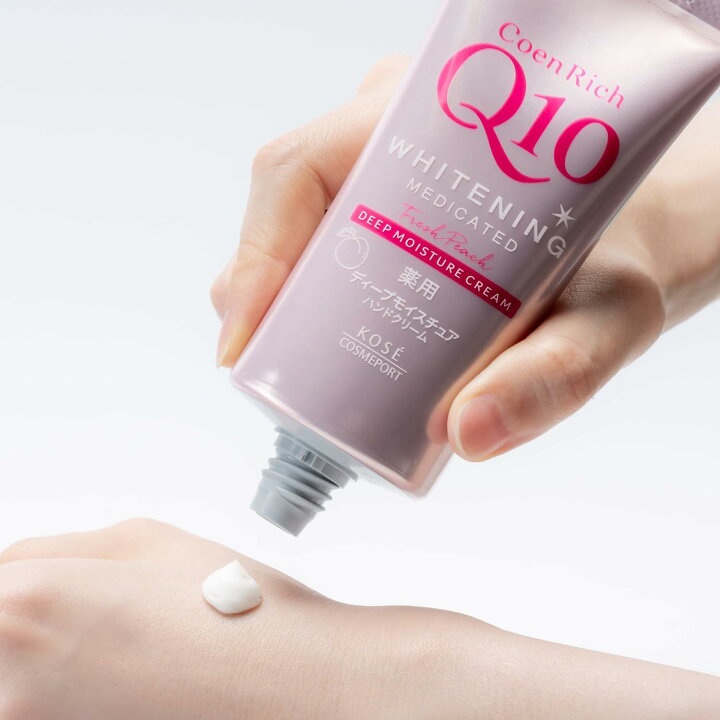 コエンリッチ　薬用ホワイトニング  ハンドクリーム ディープモイスチュア もぎたてピーチの香り【医薬部外品】/コエンリッチQ10/ハンドクリームを使ったクチコミ（1枚目）