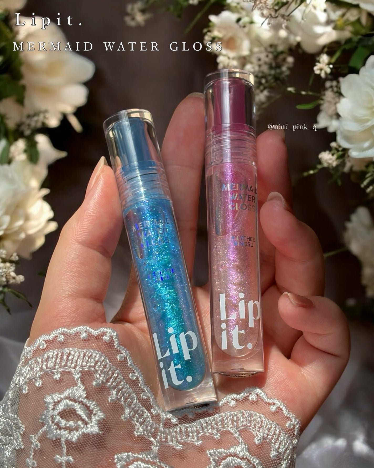 マーメイドウォーターグロス/Lipit./リップグロスを使ったクチコミ(2枚目)