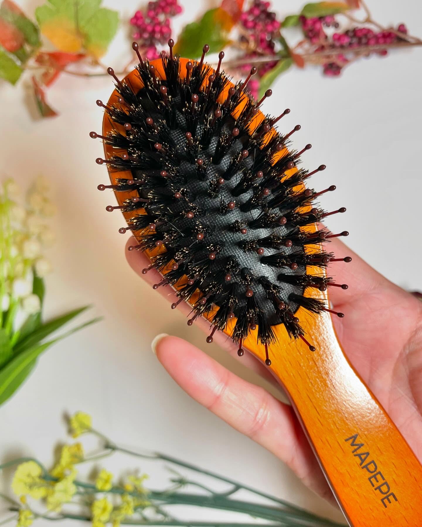 つやつや天然毛のミックスブラシ/マペペ/ヘアブラシを使ったクチコミ（3枚目）