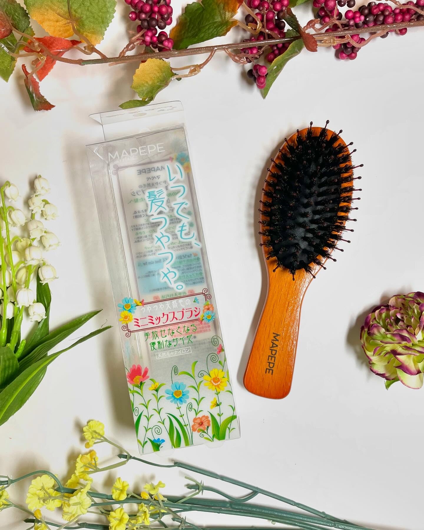 つやつや天然毛のミックスブラシ/マペペ/ヘアブラシを使ったクチコミ（1枚目）