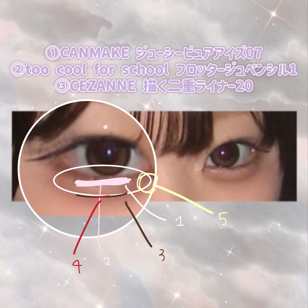 ジューシーピュアアイズ/キャンメイク/アイシャドウパレットを使ったクチコミ（2枚目）