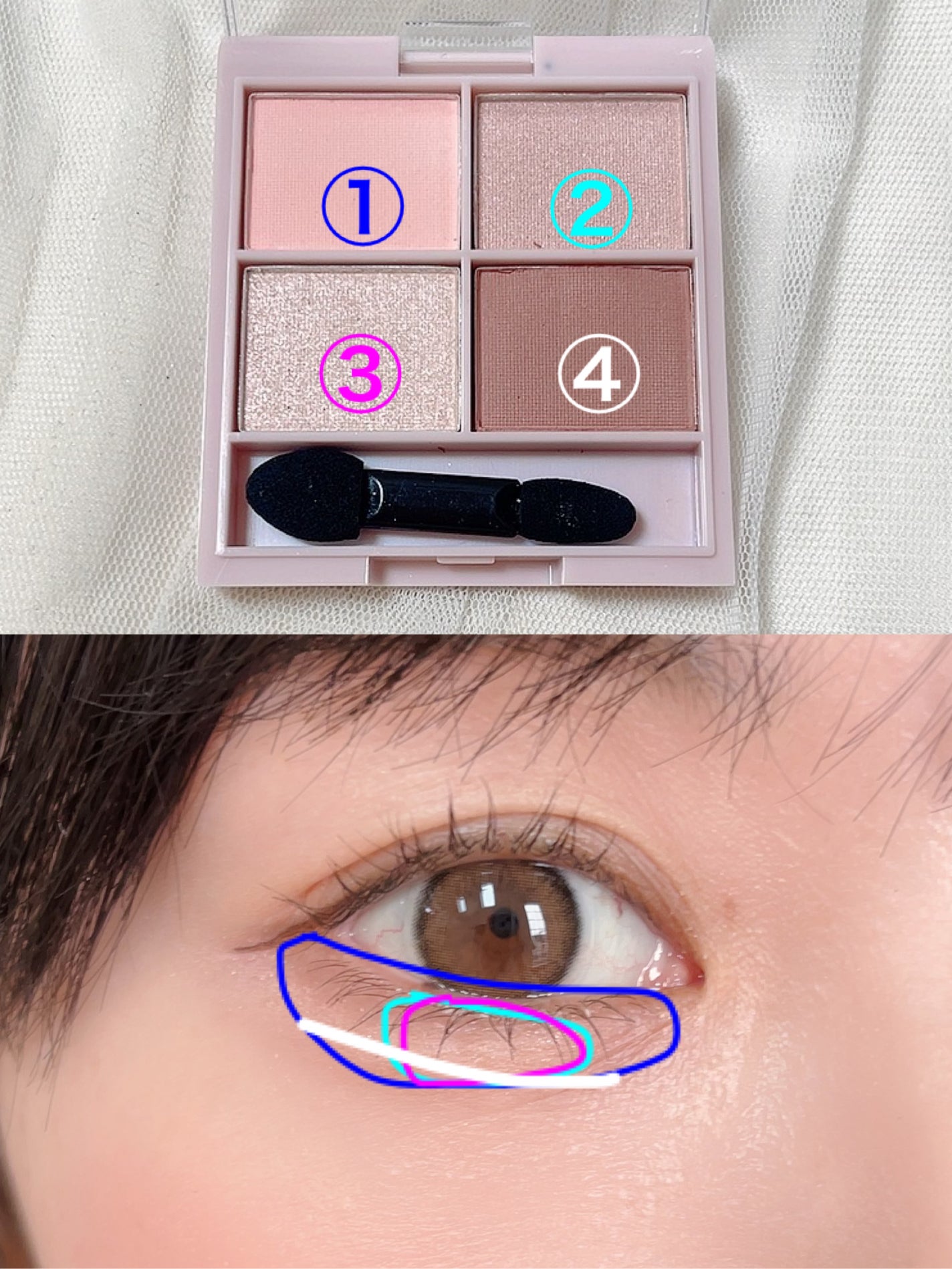 &. WithCharm 涙袋パレット/DAISO/アイシャドウパレットを使ったクチコミ(5枚目)