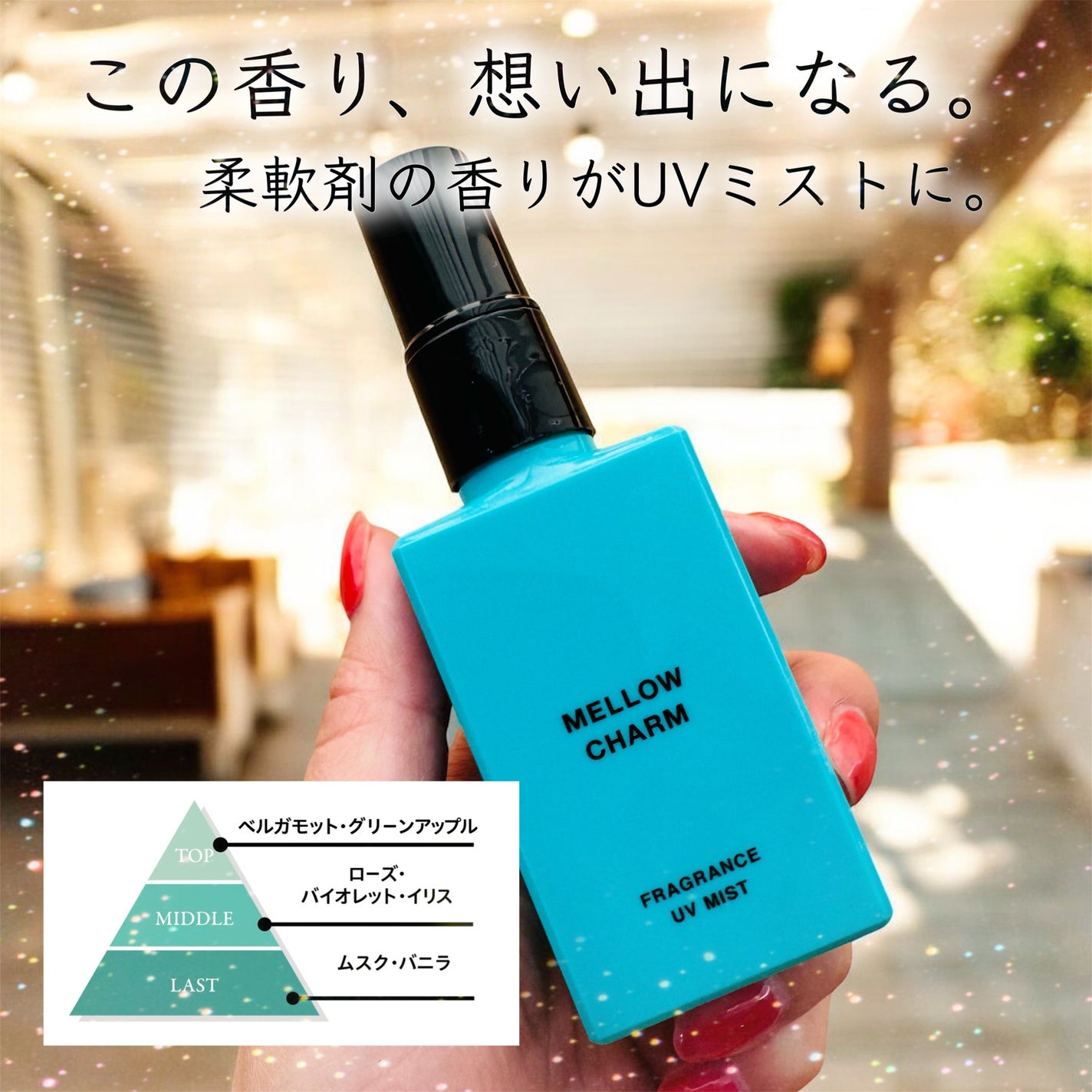 メロウチャーム フレグランスUVミスト エレガントブルーローズ/MELLOW CHARM/香水(その他)を使ったクチコミ(1枚目)