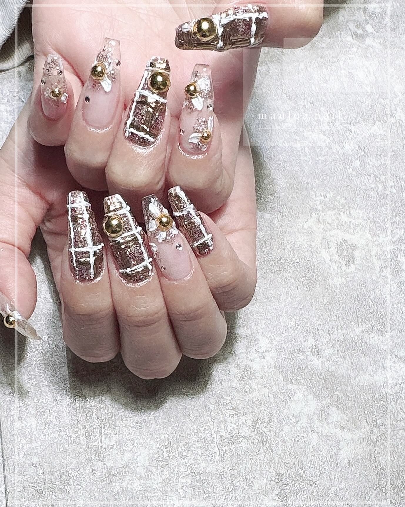 mauloa_nail on LIPS 「・持ち込みデザイン🌼いつもありがとうございます😊🎀・ネイルやり..」(1枚目)