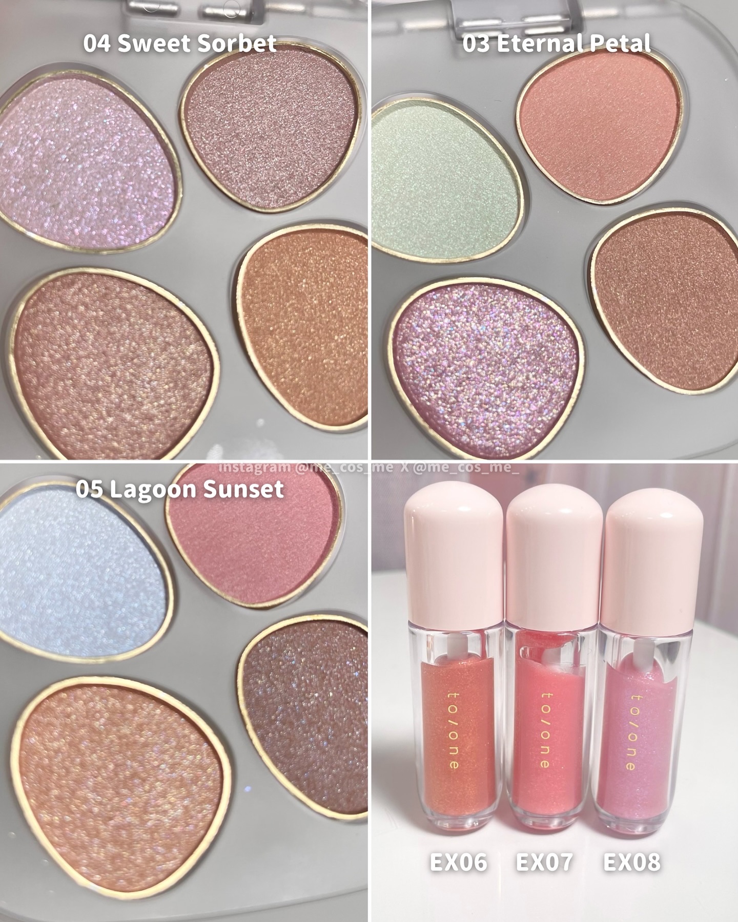 トーン ペタル フロート アイパレット 04 Sweet Sorbet/to/one/アイシャドウパレットを使ったクチコミ（2枚目）