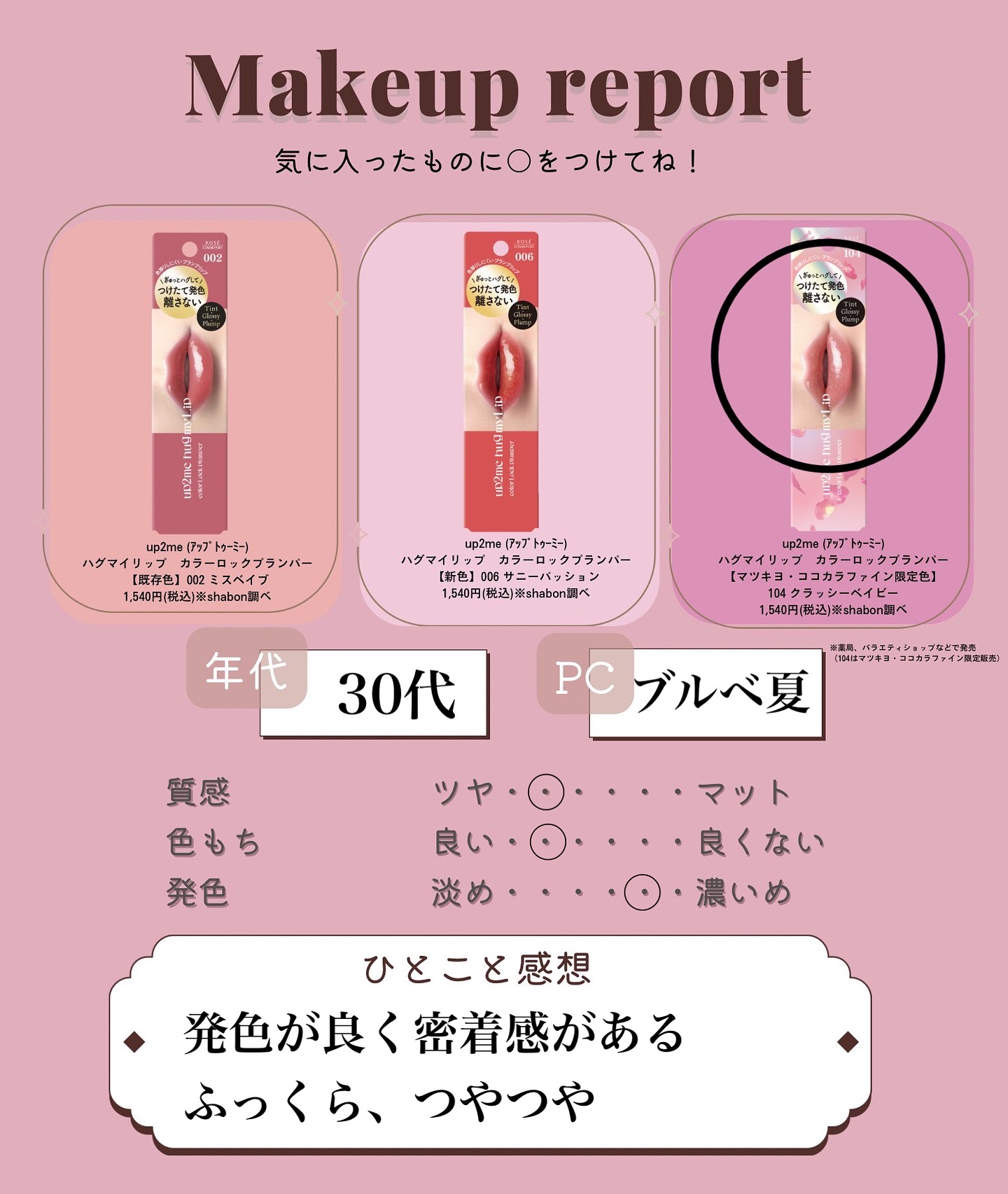 アップトゥーミー　ハグマイリップ　カラーロックプランパー/up2me/リッププランパーを使ったクチコミ（1枚目）