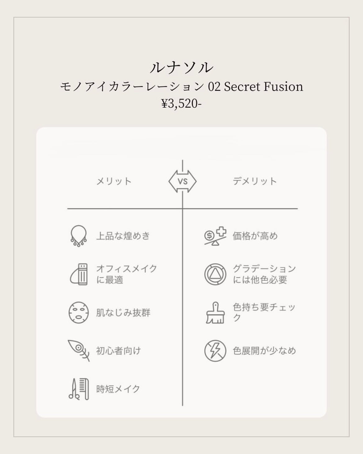 ルナソル モノアイカラーレーション/LUNASOL/単色アイシャドウを使ったクチコミ(2枚目)