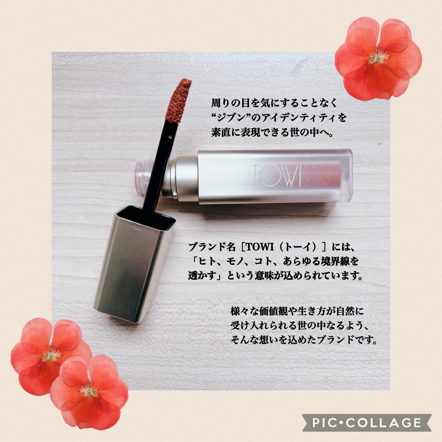 シアーリップティント 01 主人公〈brick red〉/TOWI/リップティントを使ったクチコミ（2枚目）