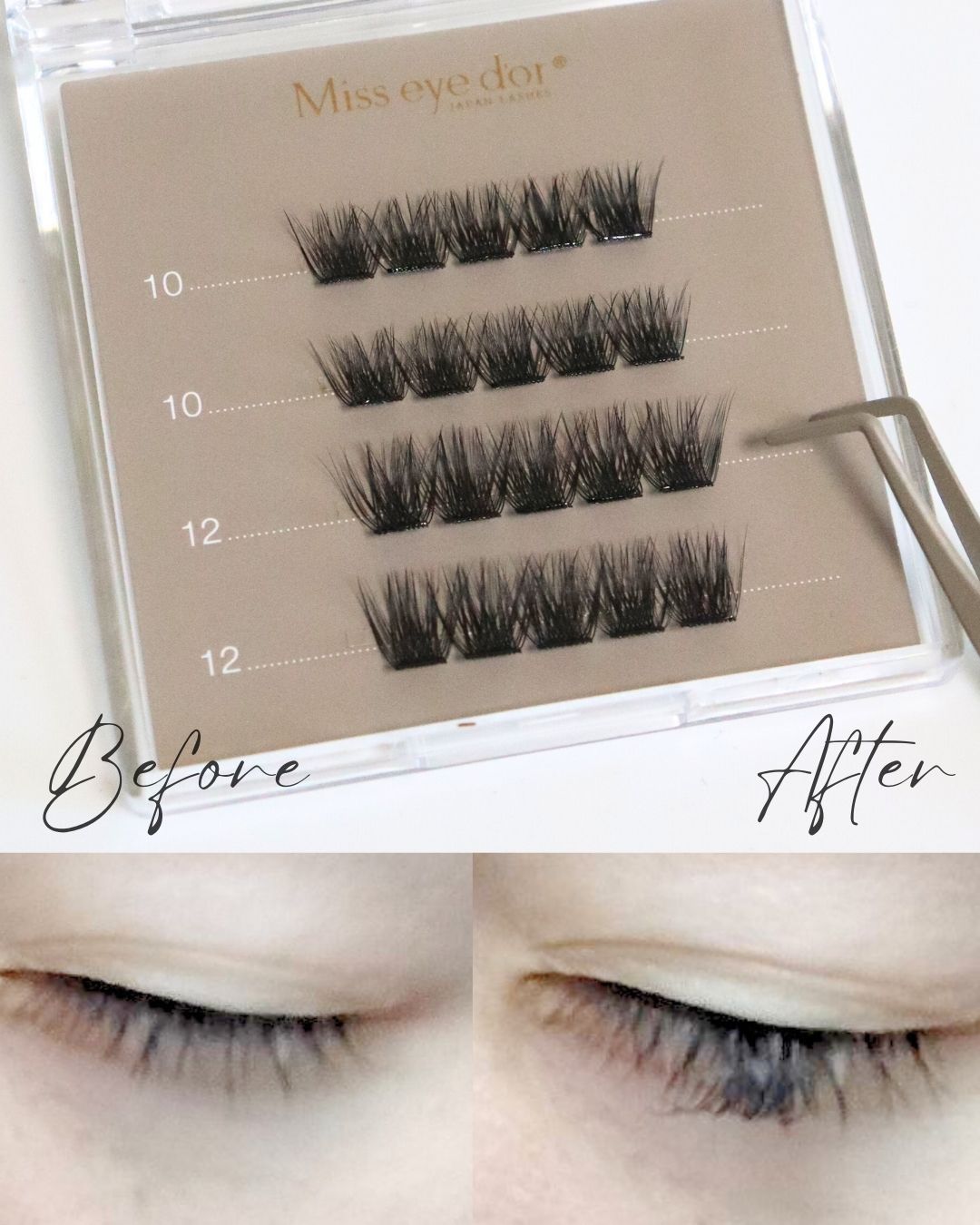 1秒まつエク ボリュームタイプ ブラック（10-12mm）/Miss eye d'or/つけまつげを使ったクチコミ（1枚目）