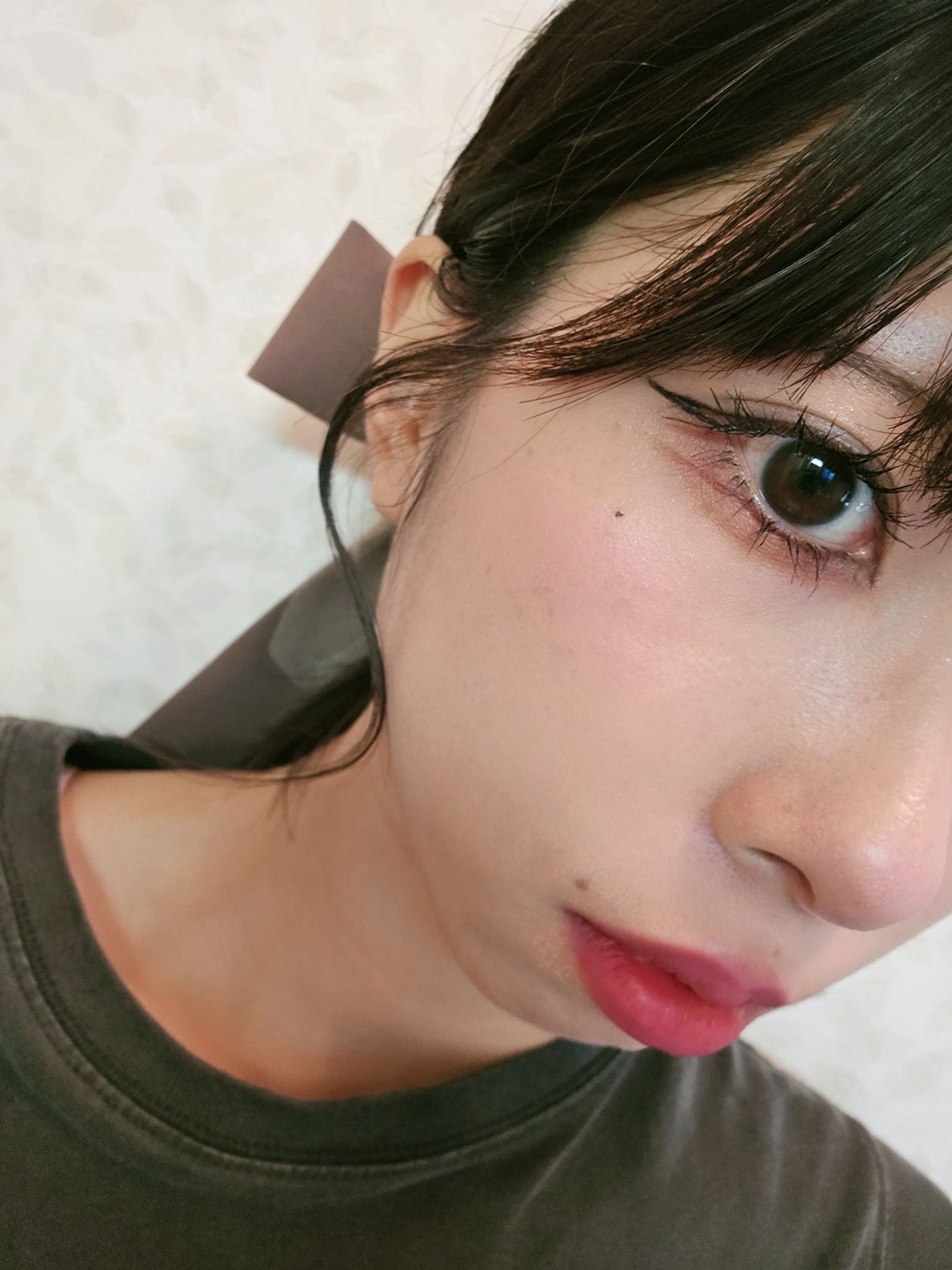 M·A·C ロックド キス インク リップカラー オピュランス（モーヴ ヌード）/M・A・C/口紅を使ったクチコミ（2枚目）