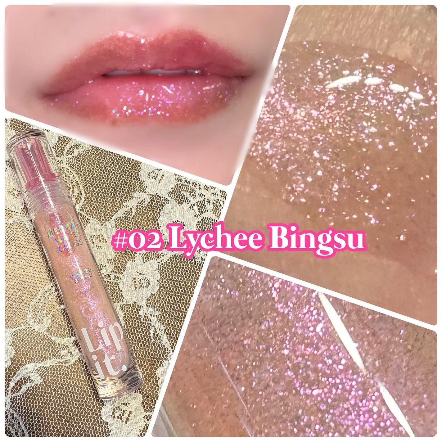 マーメイドウォーターグロス/Lipit./リップグロスを使ったクチコミ(3枚目)