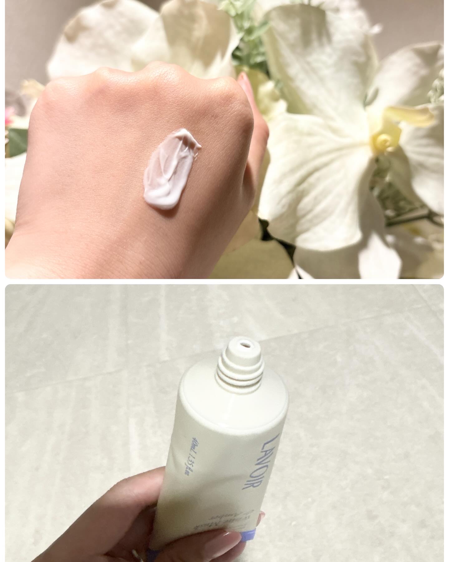 パフュームハンドクリーム ホワイトムスク＆アンバー/LAVOIR/ハンドクリームを使ったクチコミ（2枚目）