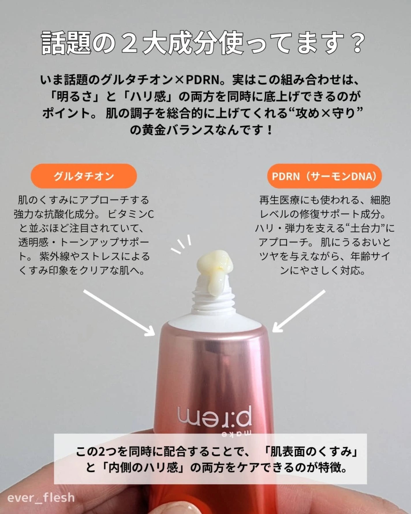 グルタチオンPDRNグロークリーム/make prem/フェイスクリームを使ったクチコミ(2枚目)