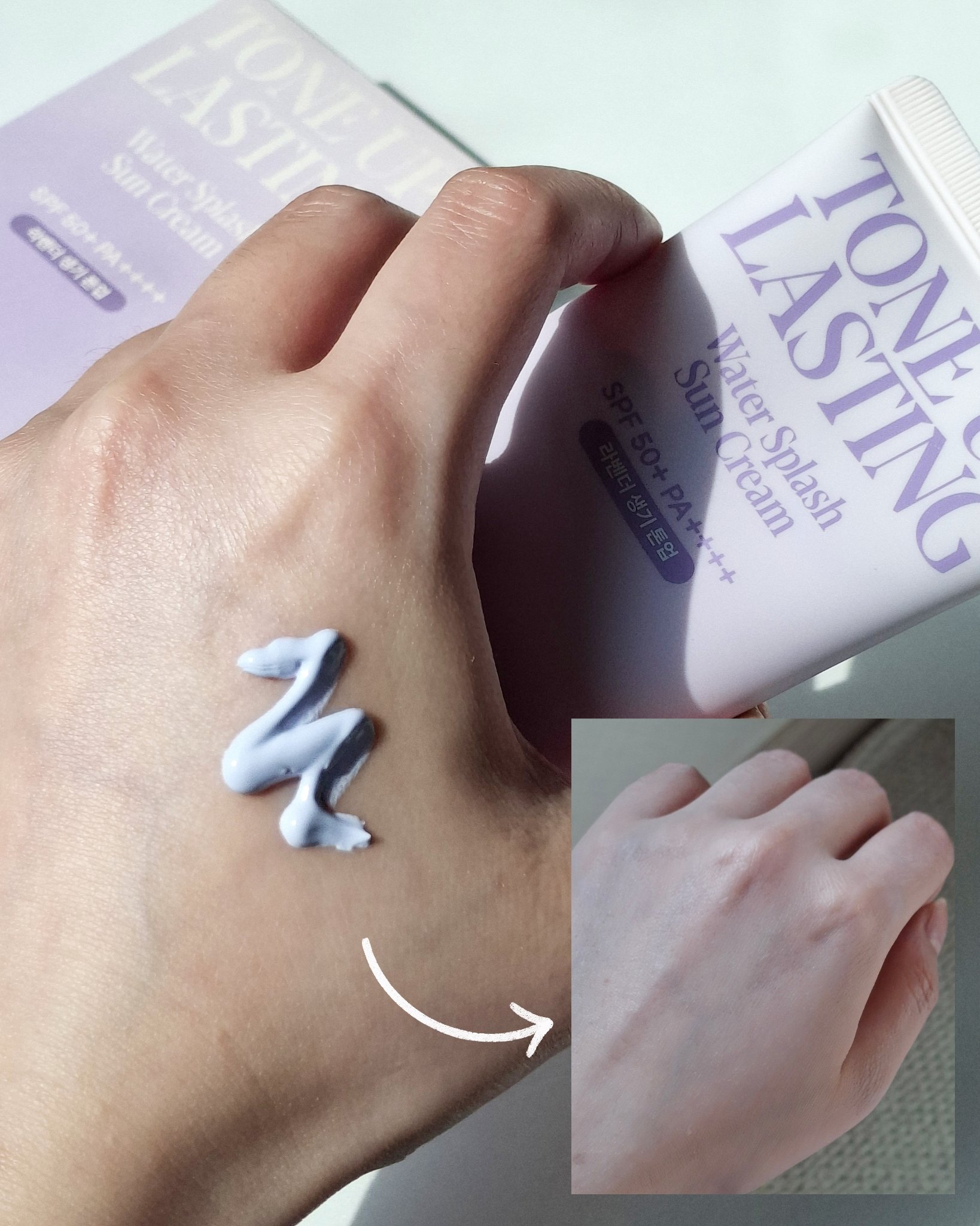 ウォータースプラッシュサンクリーム トーンアップラスティング/espoir/日焼け止めクリームを使ったクチコミ（3枚目）