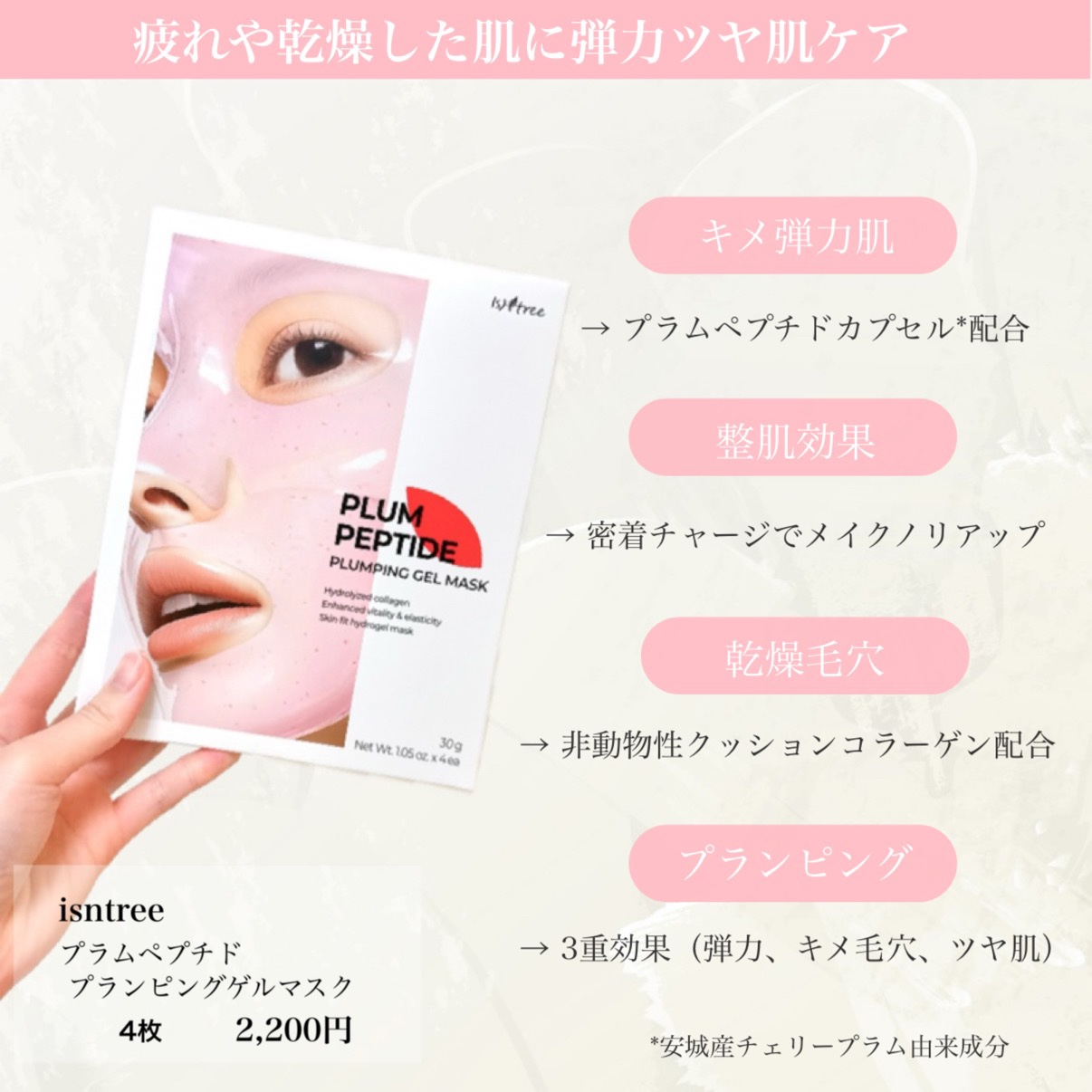プラム ペプチド プランピング ゲルマスク/Isntree/シートマスク・パックを使ったクチコミ（2枚目）
