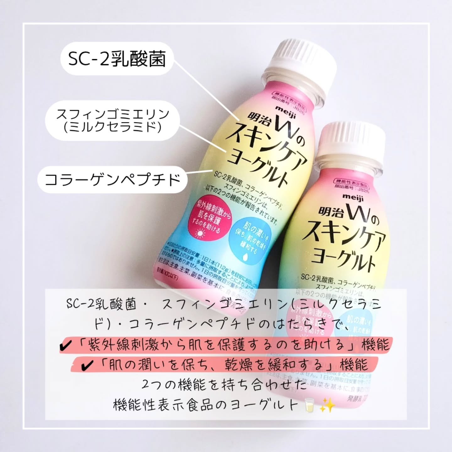 明治Ｗのスキンケアヨーグルト/明治/飲むヨーグルトを使ったクチコミ（2枚目）