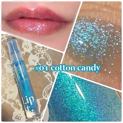 マーメイドウォーターグロス #02 ライチピンス/Lipit./リップグロスを使ったクチコミ(2枚目)