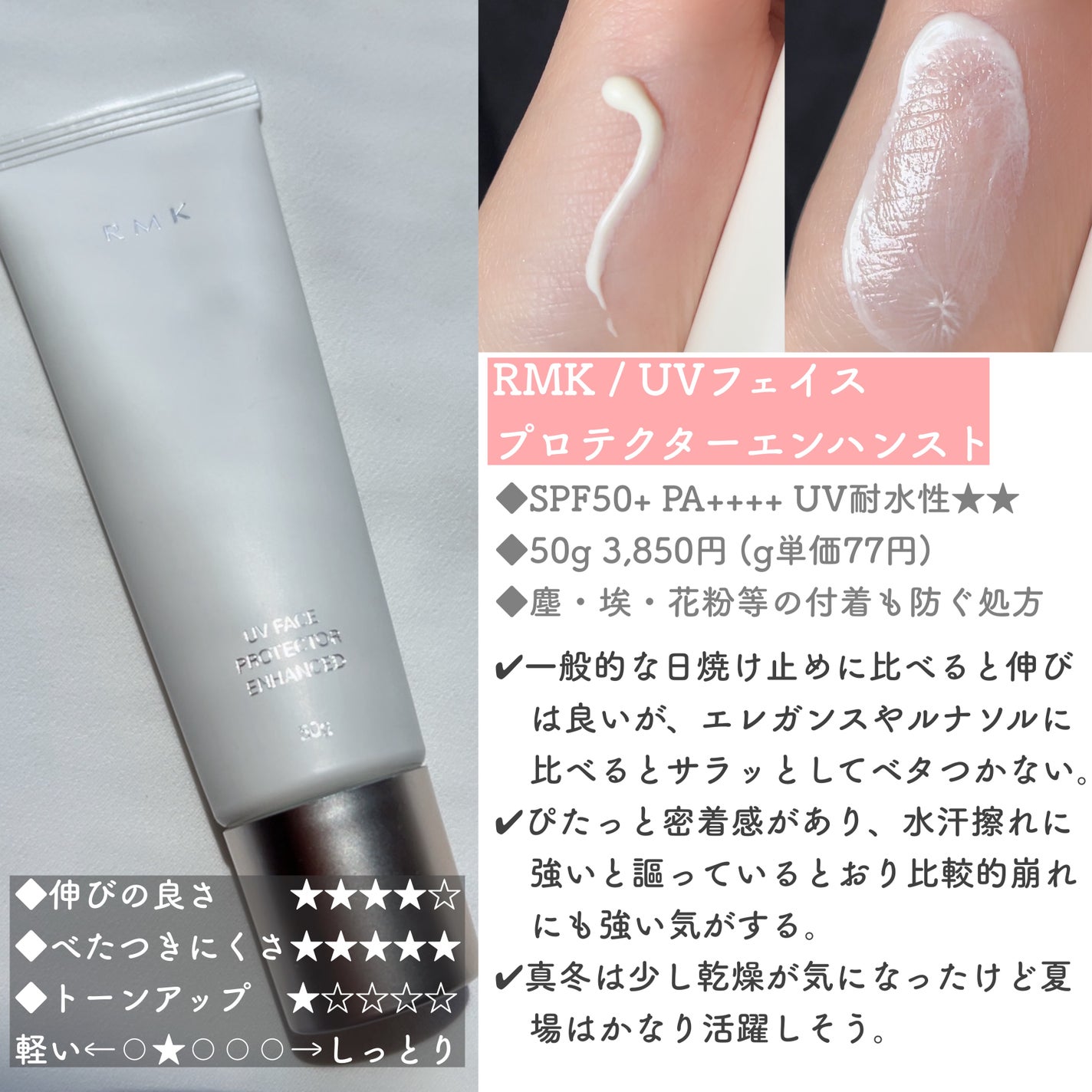 RMK UVフェイスプロテクター エンハンスト/RMK/日焼け止めクリームを使ったクチコミ(3枚目)