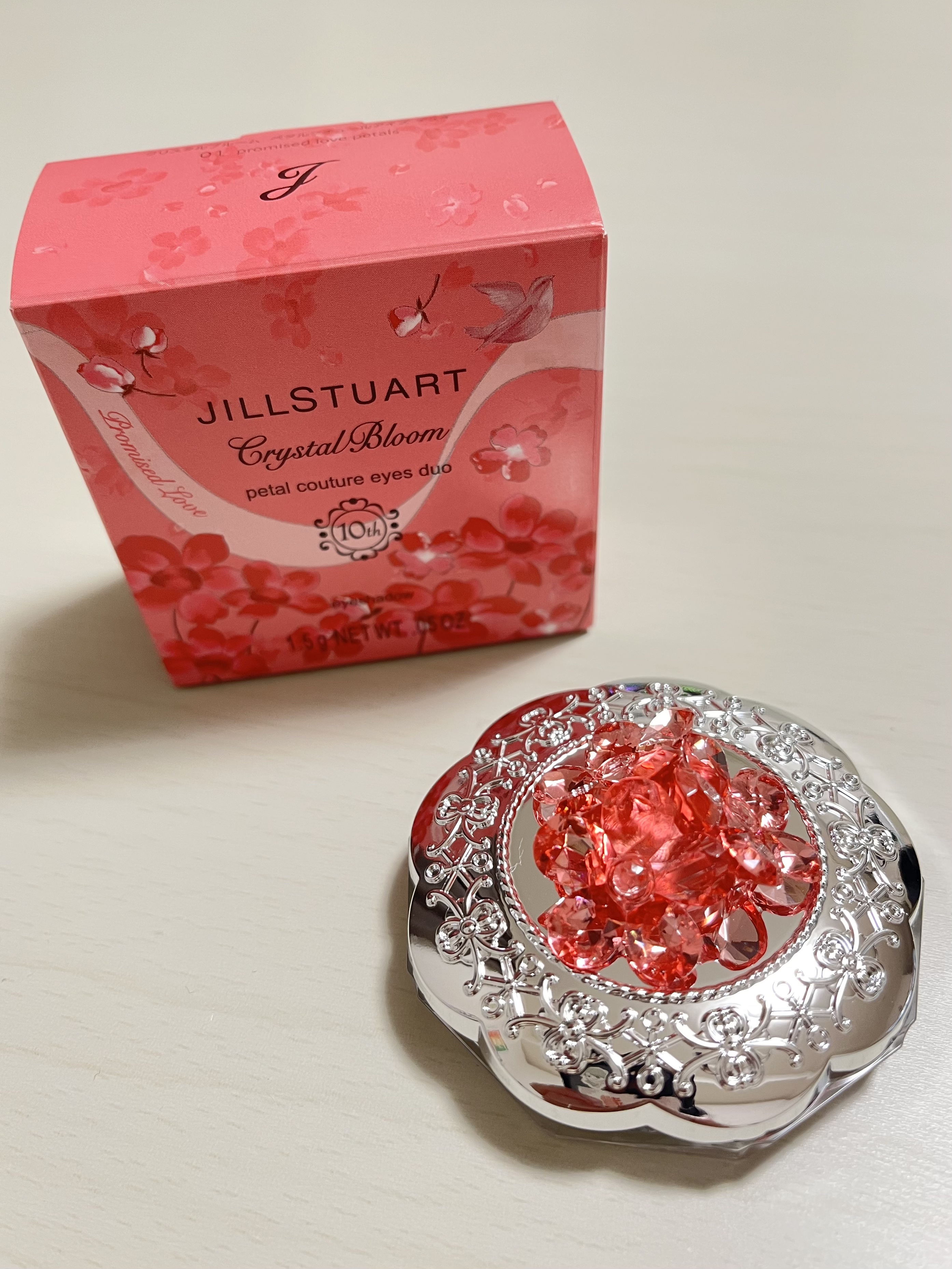 ジルスチュアート クリスタルブルーム ペタルクチュールアイズ デュオ 01 promised love petals/JILL STUART/アイシャドウパレットを使ったクチコミ（2枚目）