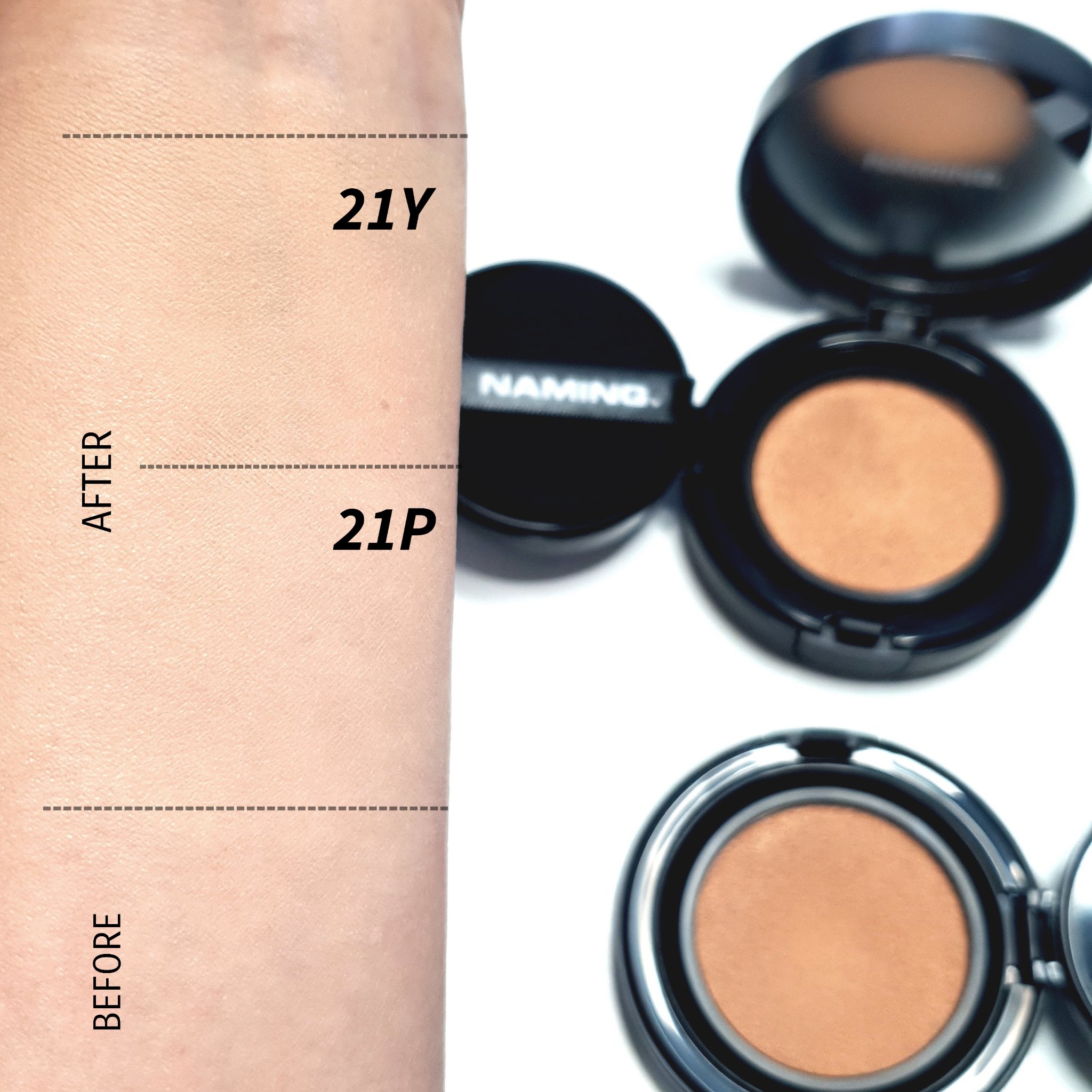 ネーミング ゼログラビティ カバーフィットクッション/NAMING./クッションファンデーションを使ったクチコミ（3枚目）