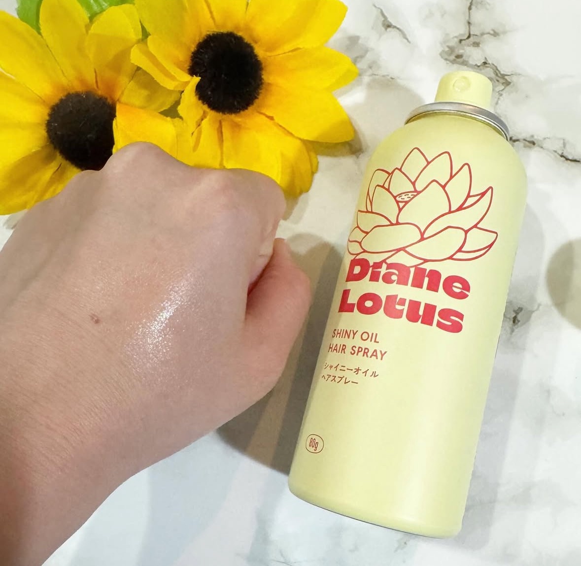 ロータス シャイニーオイル ヘアスプレー ピーチ＆ホワイトティーの香り/ダイアン/ヘアスプレーを使ったクチコミ（3枚目）