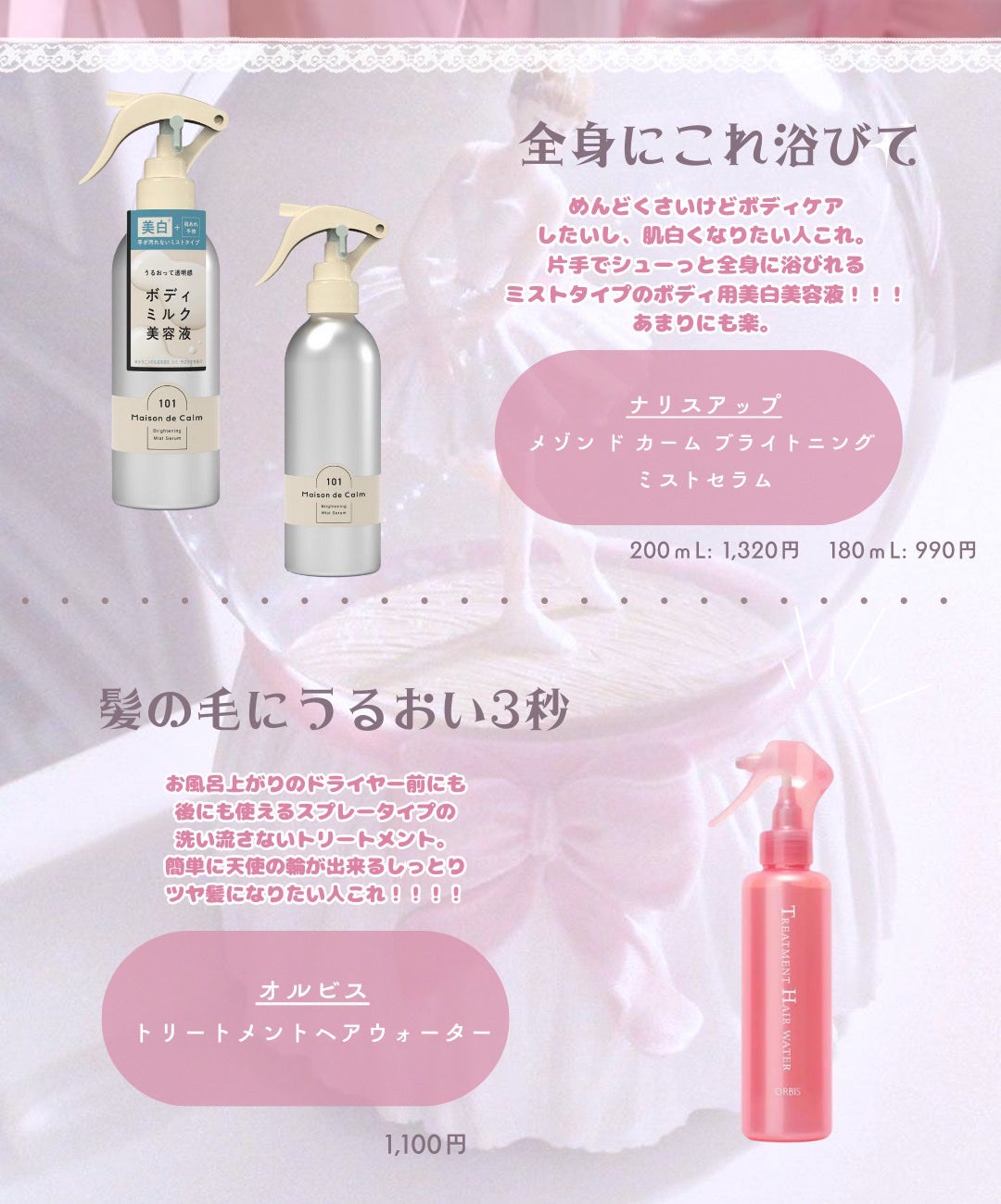 トリートメントヘアウォーター/オルビス/アウトバストリートメントを使ったクチコミ(5枚目)