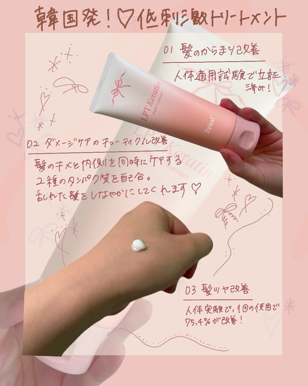 LPTケラチンリペアトリートメント/Daleaf/洗い流すヘアトリートメントを使ったクチコミ（2枚目）