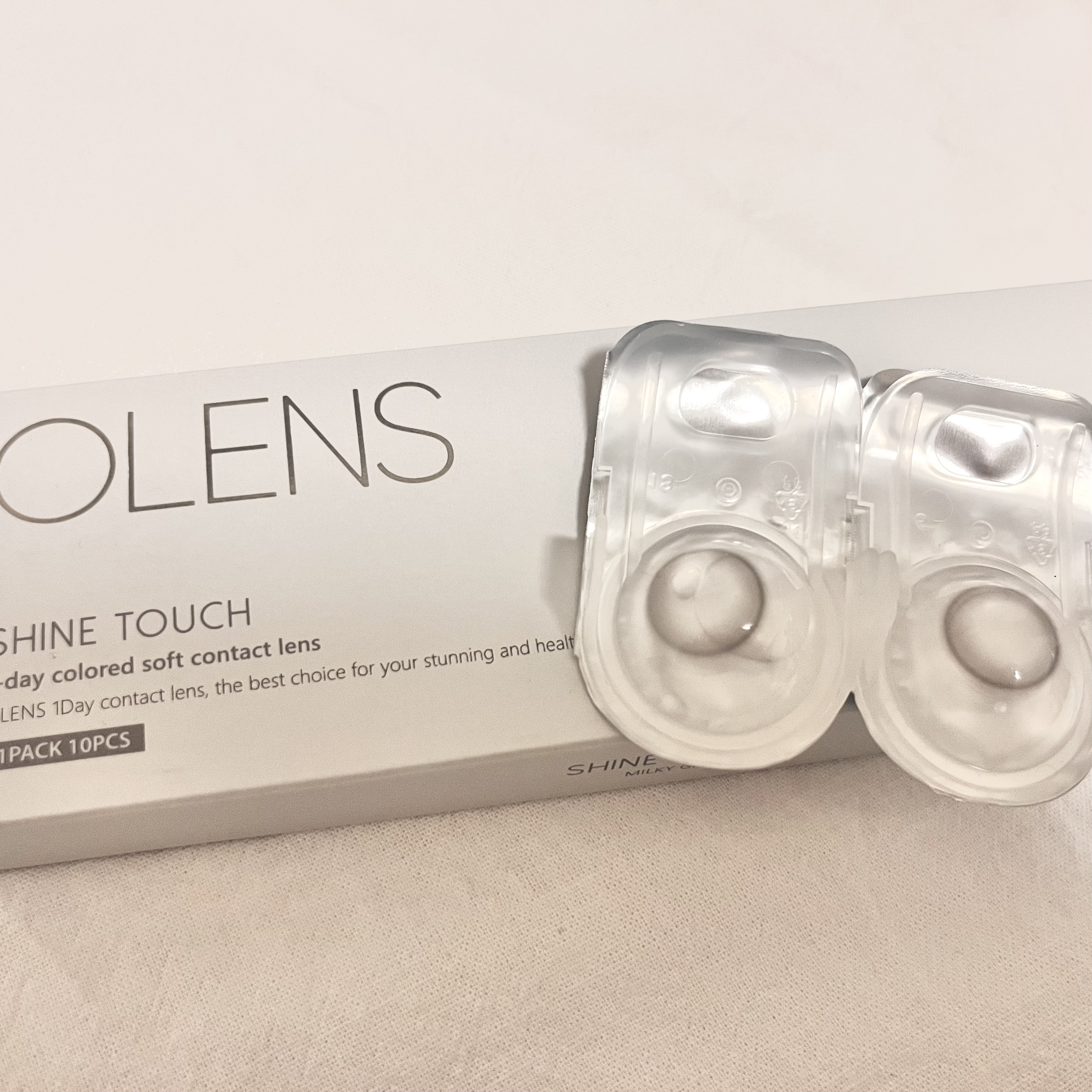 ShineTouch 1day ミルキーグレー/OLENS/ワンデー（１DAY）カラコンを使ったクチコミ（1枚目）